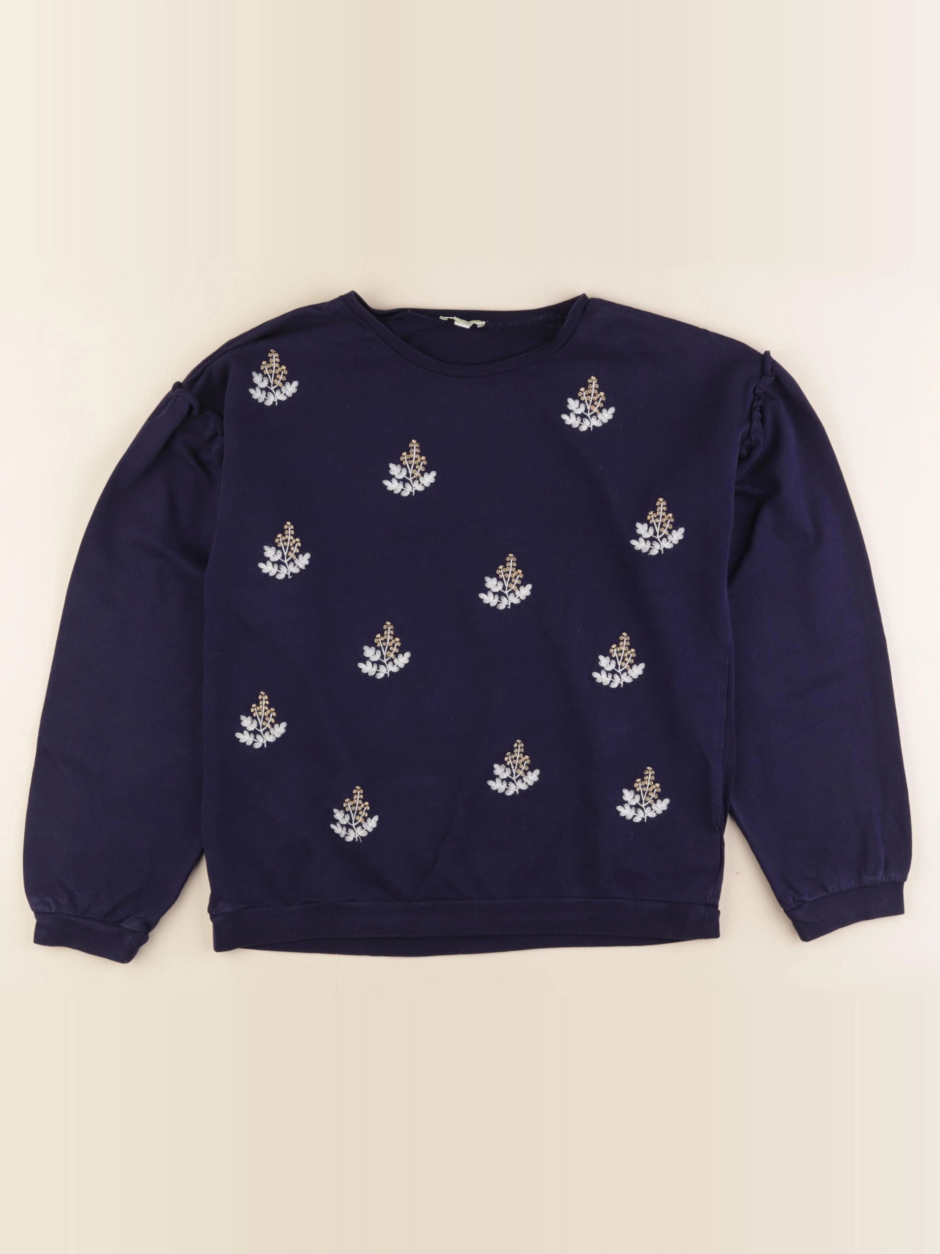 Vertbaudet - sweat bleu, or - 12 ans