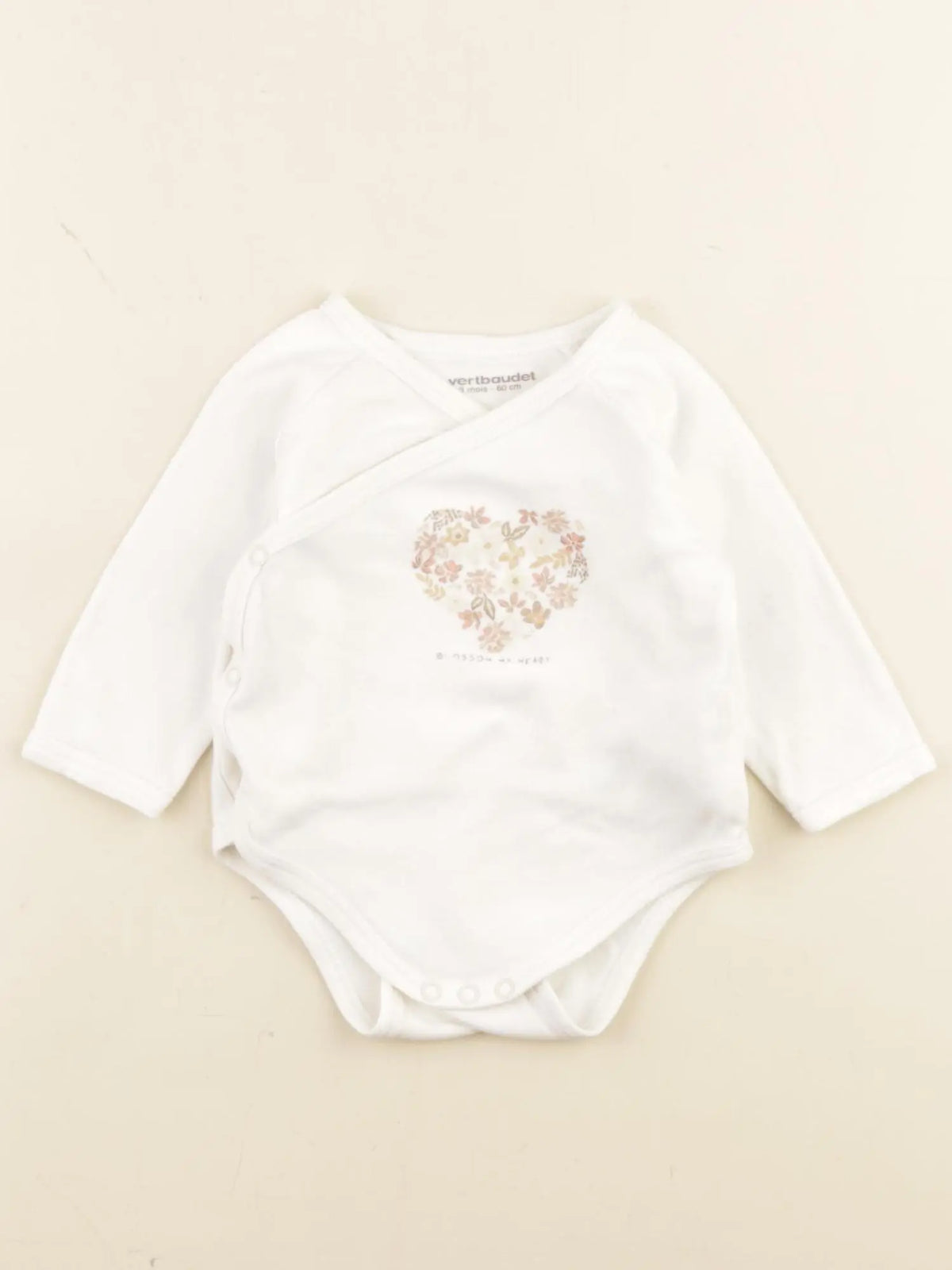 Vertbaudet - body beige - 3 mois