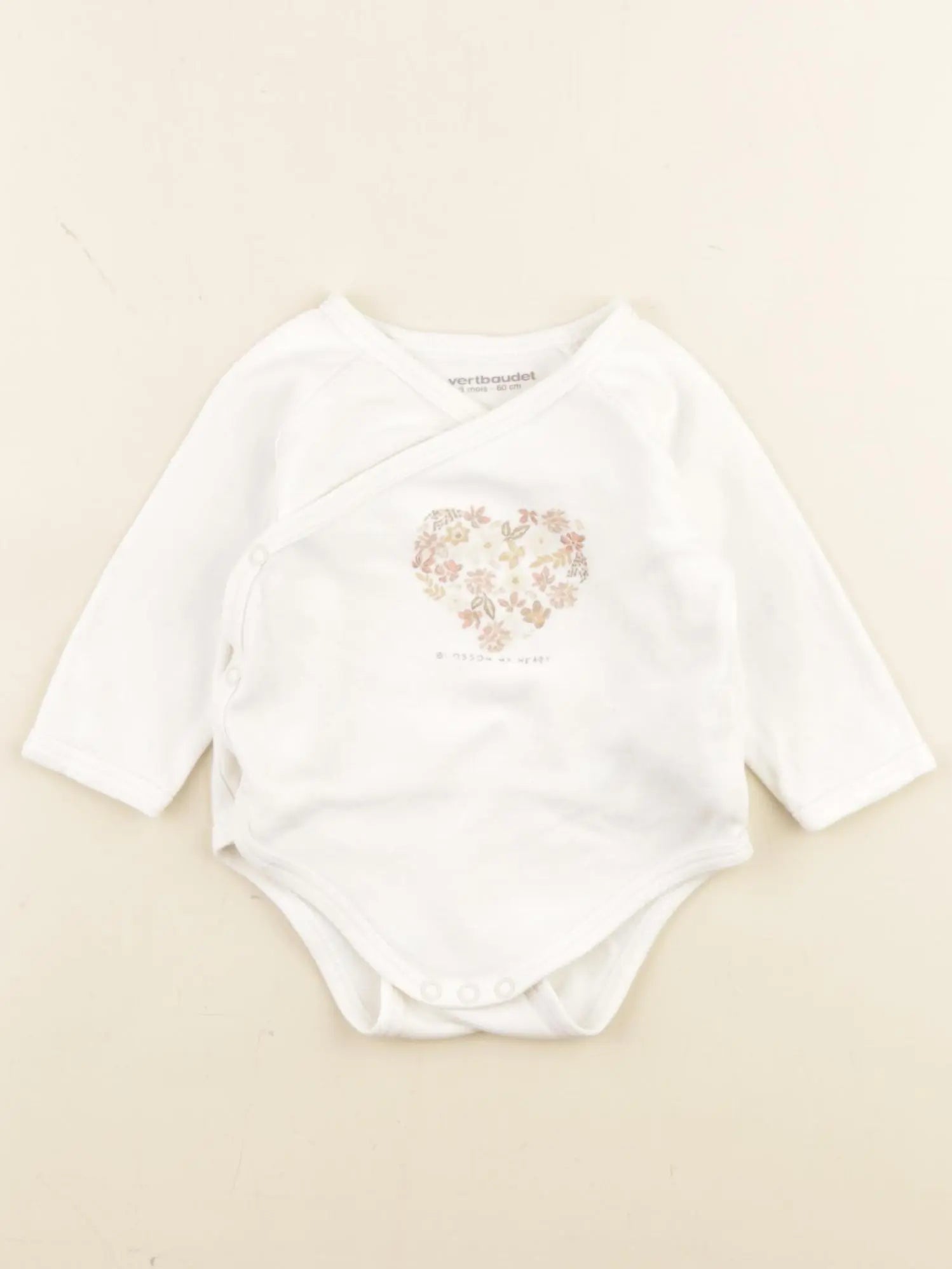 Vertbaudet - body beige - 3 mois