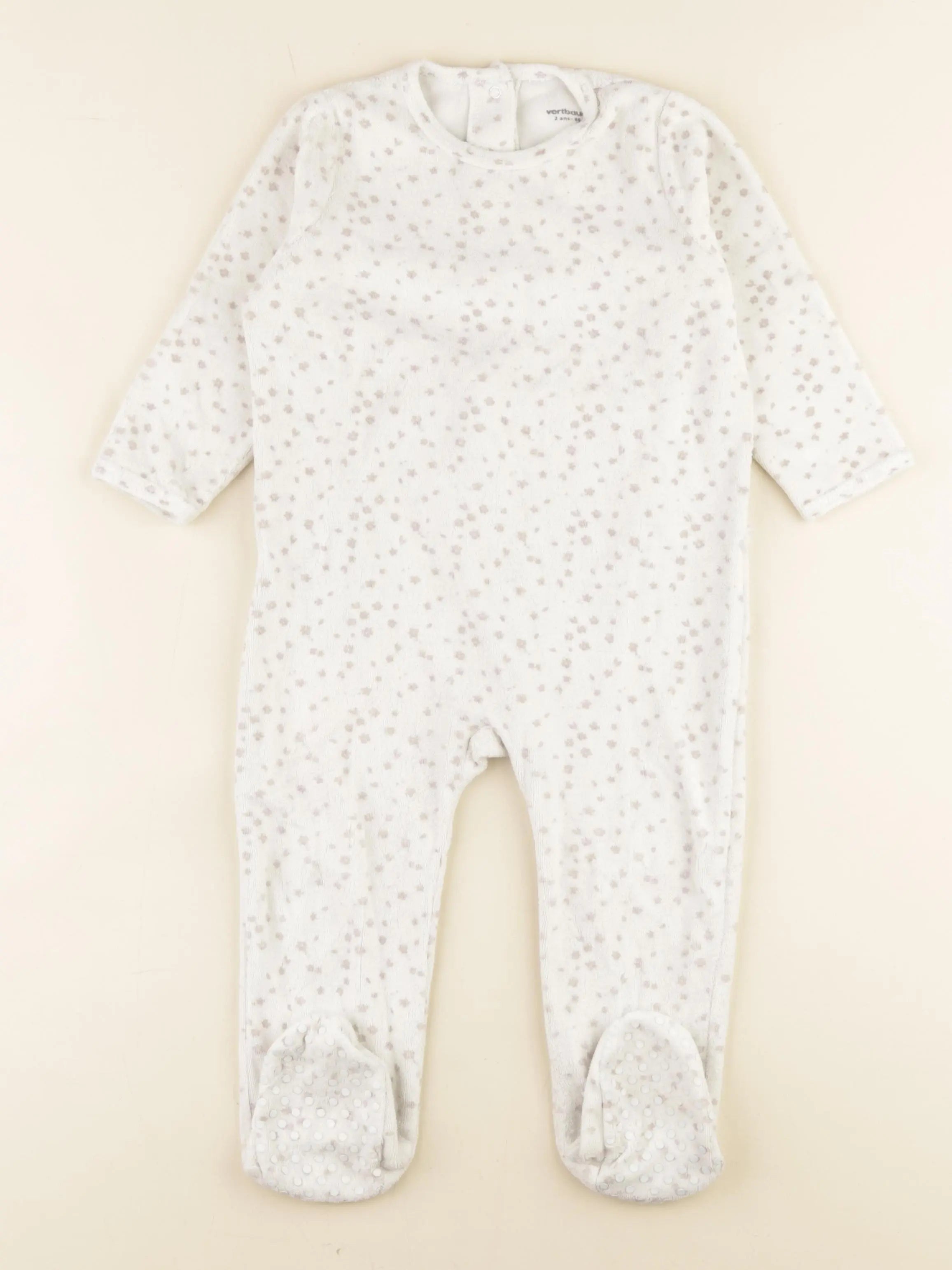 Vertbaudet - pyjama velours beige - 2 ans