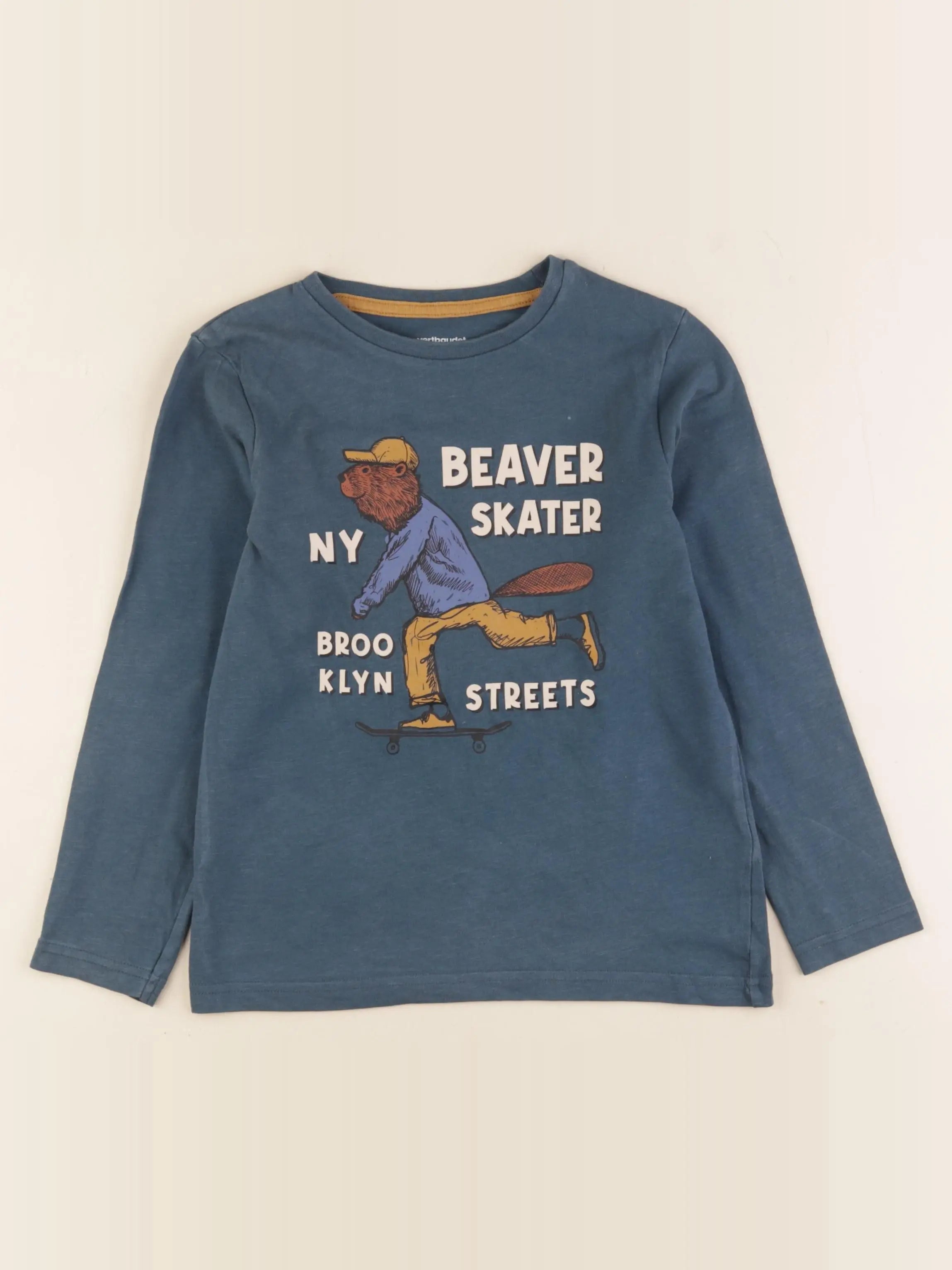 Vertbaudet - tee-shirt bleu - 8 ans