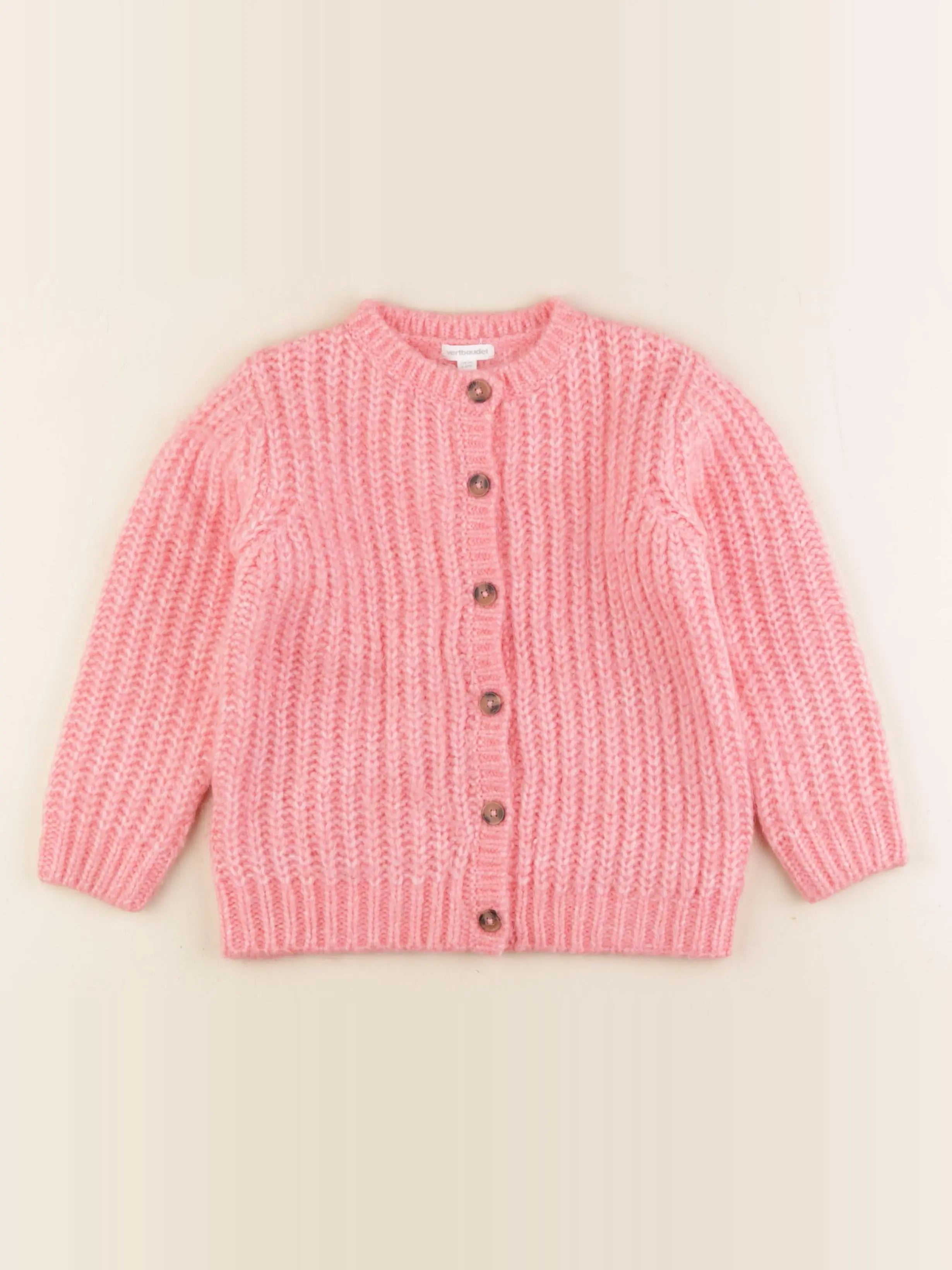 Vertbaudet - gilet rose - 6 ans
