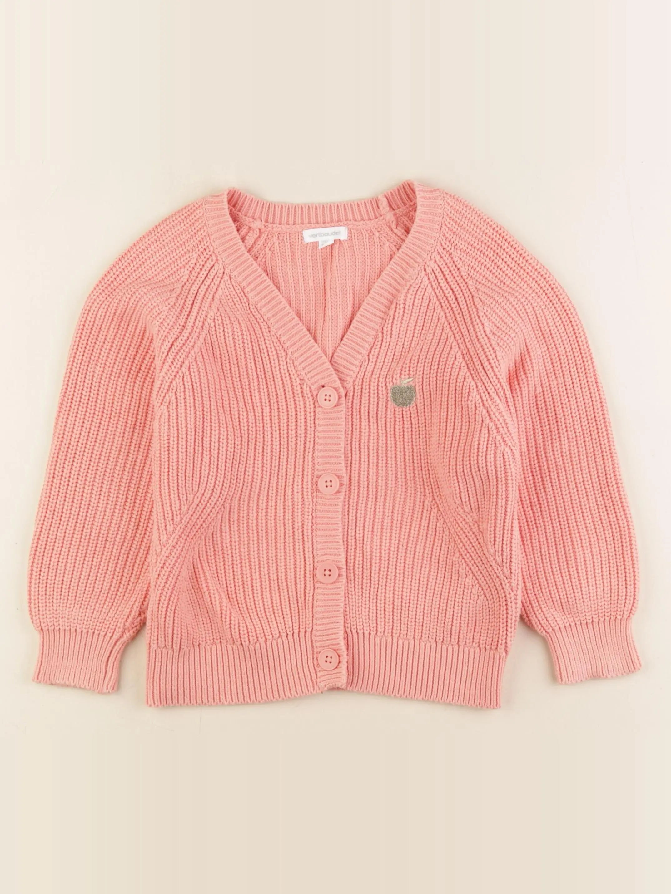 Vertbaudet - gilet rose - 6 ans