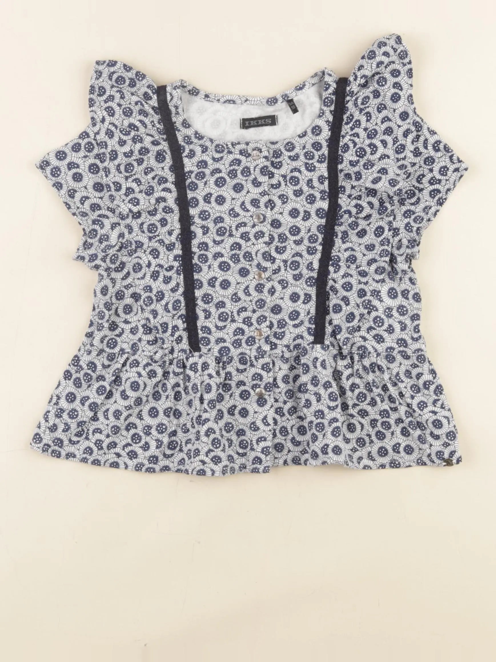 IKKS - blouse blanc, bleu - 3 ans