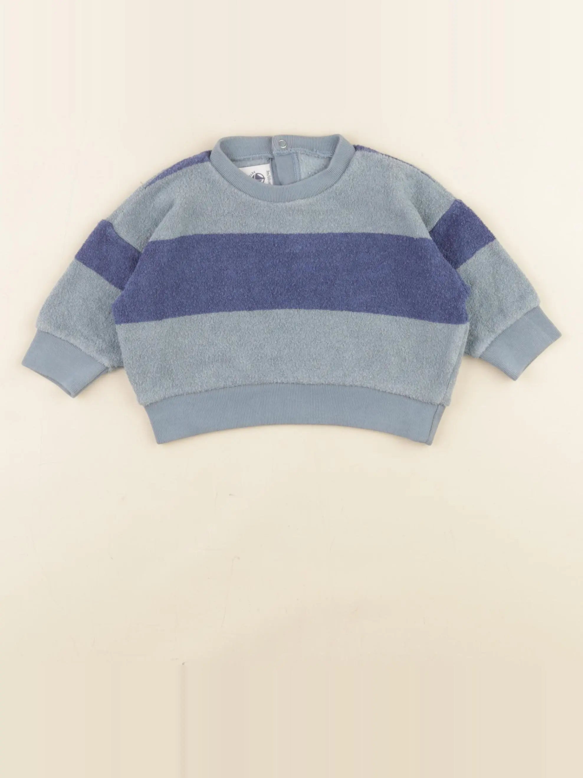 Petit Bateau - sweat bleu - 3 mois