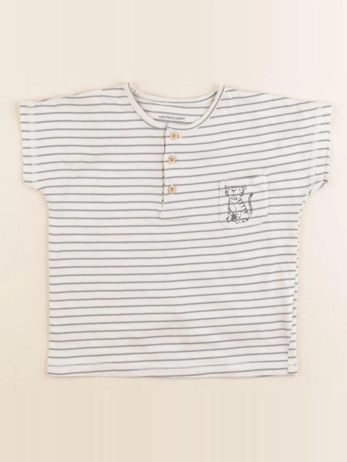 Vertbaudet - tee-shirt beige - 24 mois