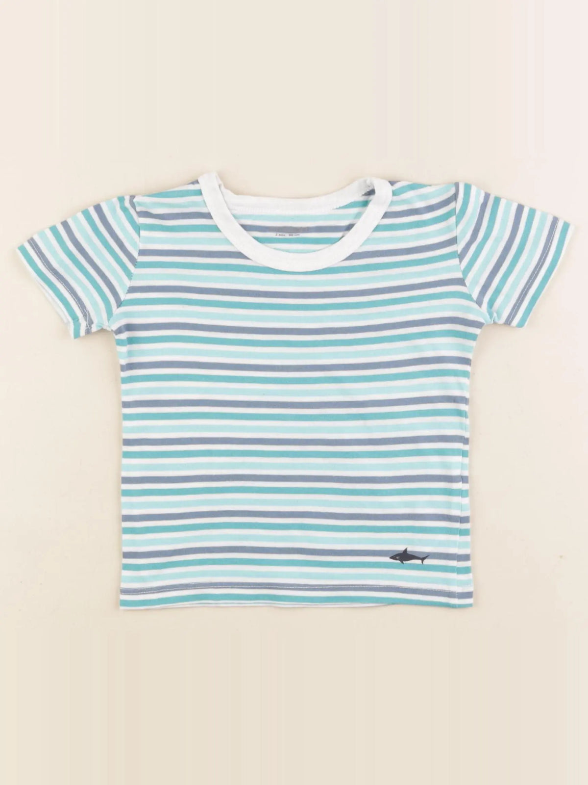 Vertbaudet - maillot de corps blanc, bleu - 2 ans