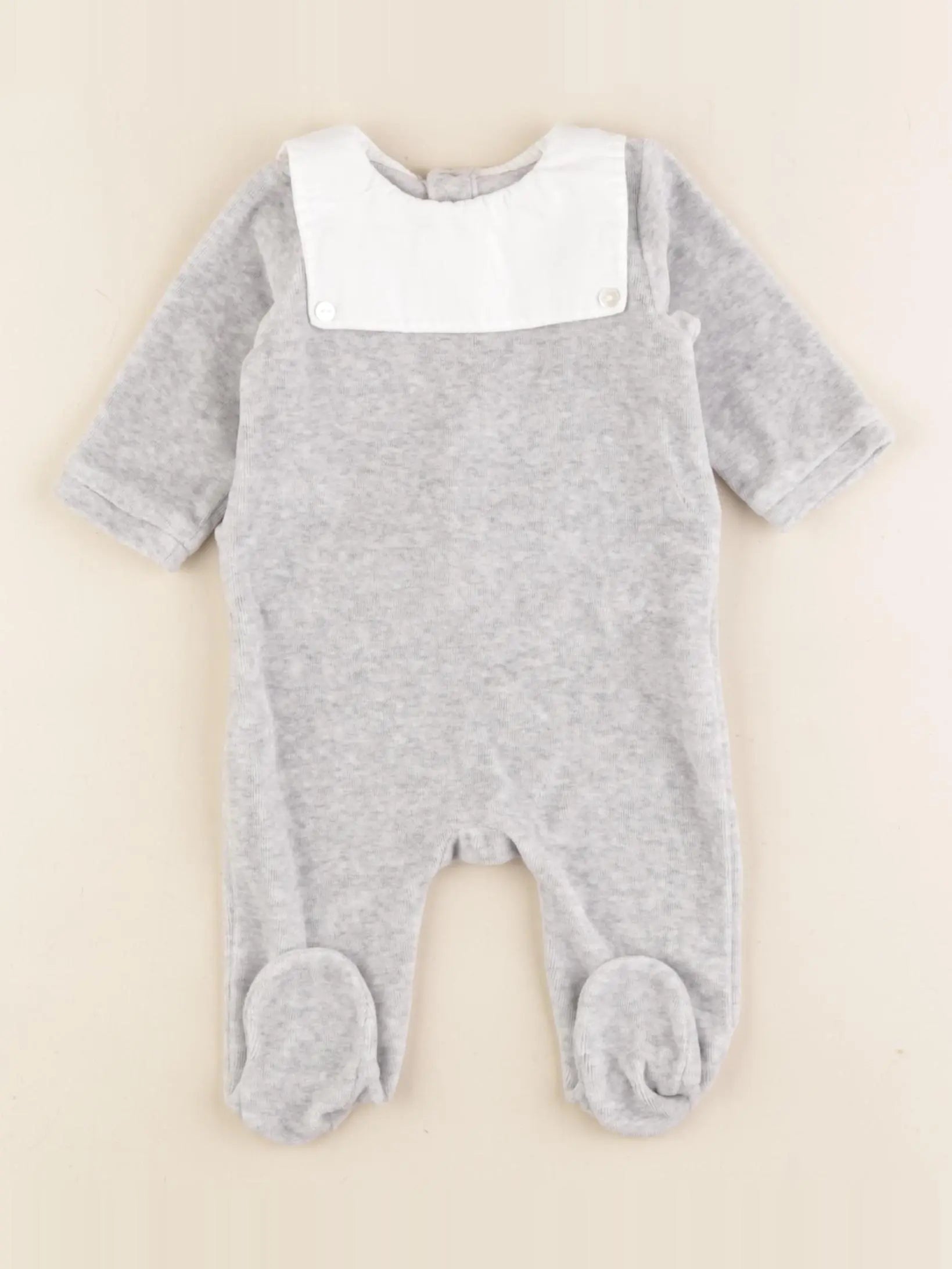 Jacadi - pyjama velours gris - 3 mois