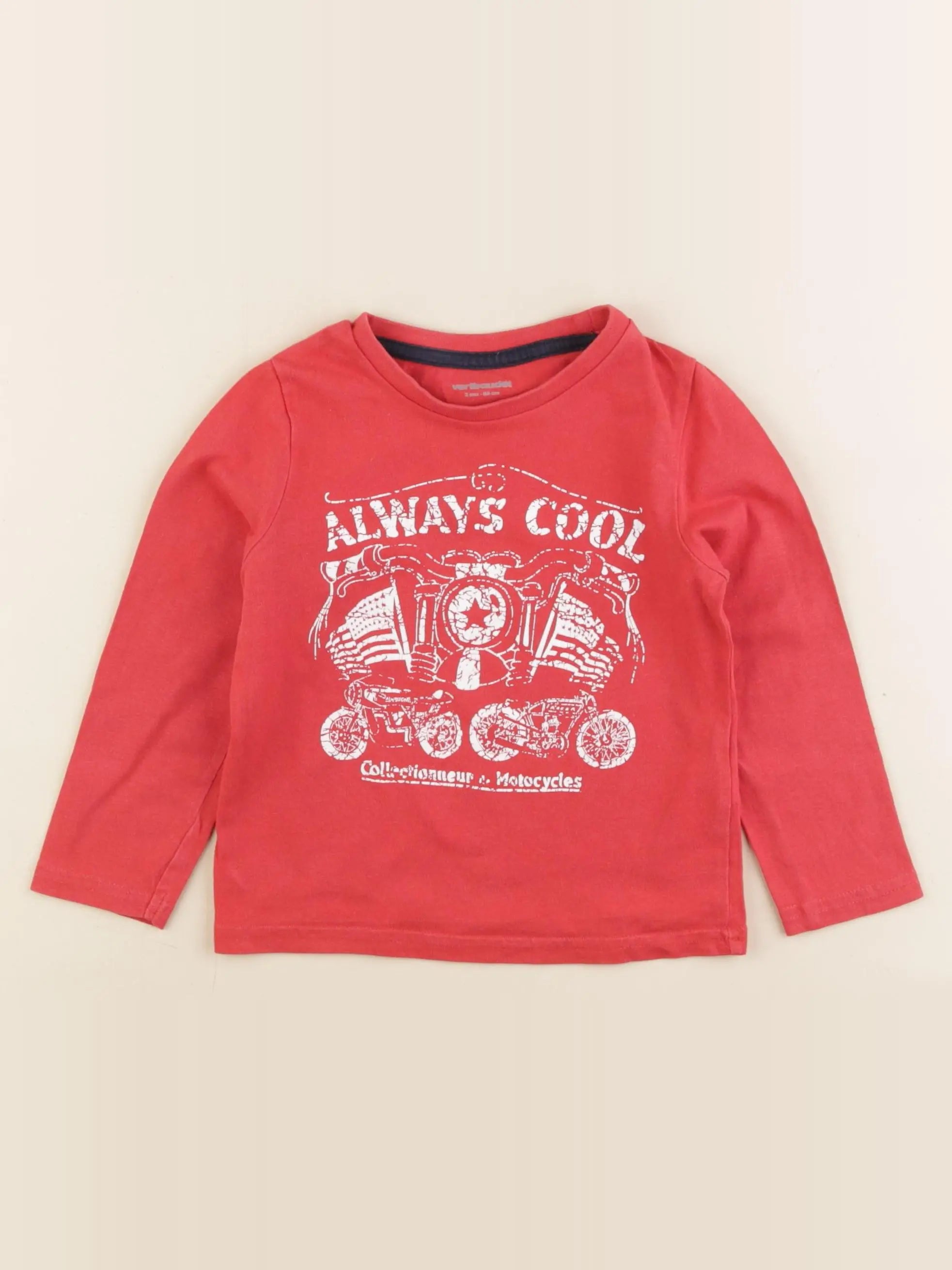 Vertbaudet - tee-shirt rouge - 2 ans