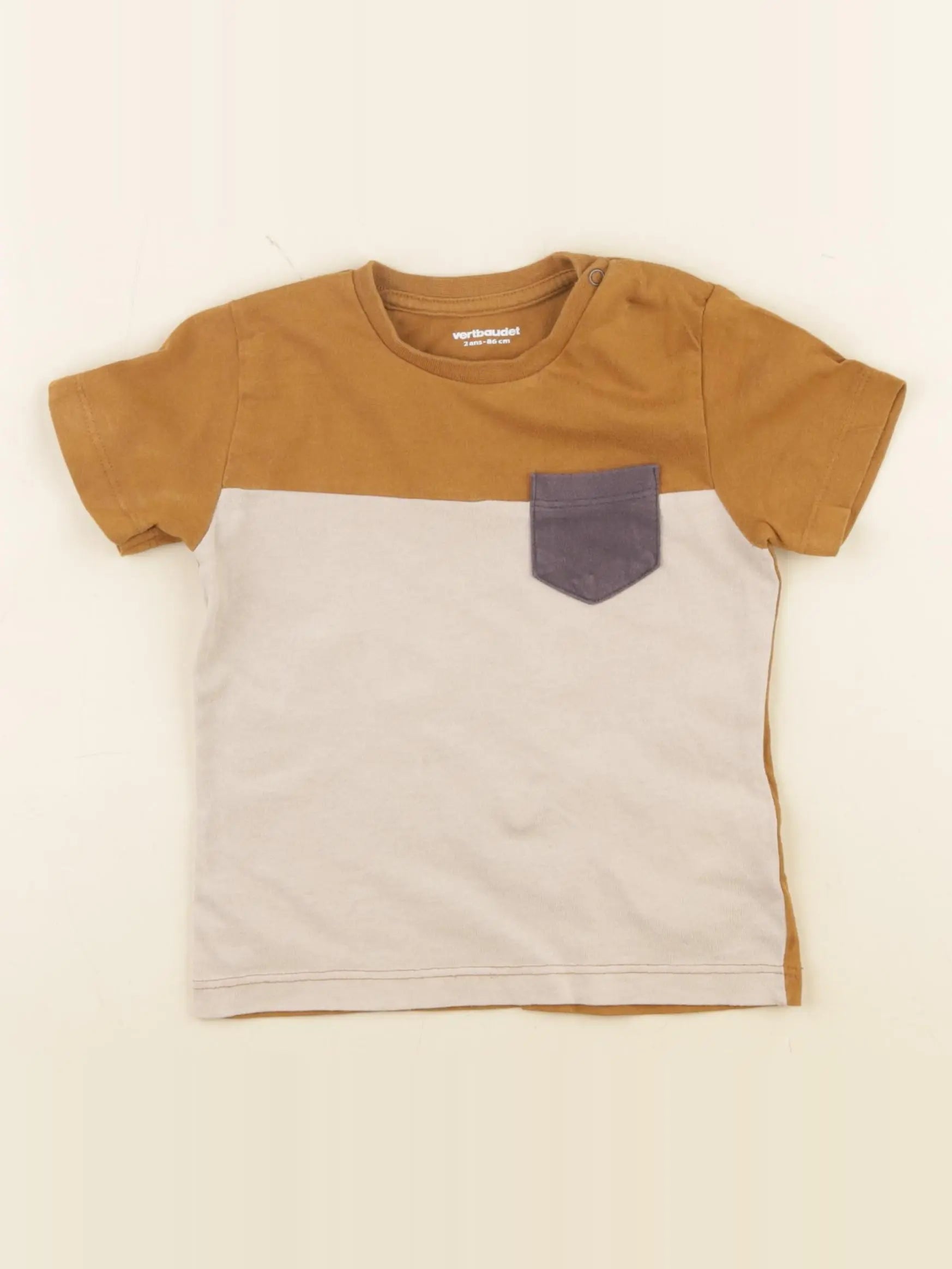 Vertbaudet - tee-shirt marron - 2 ans