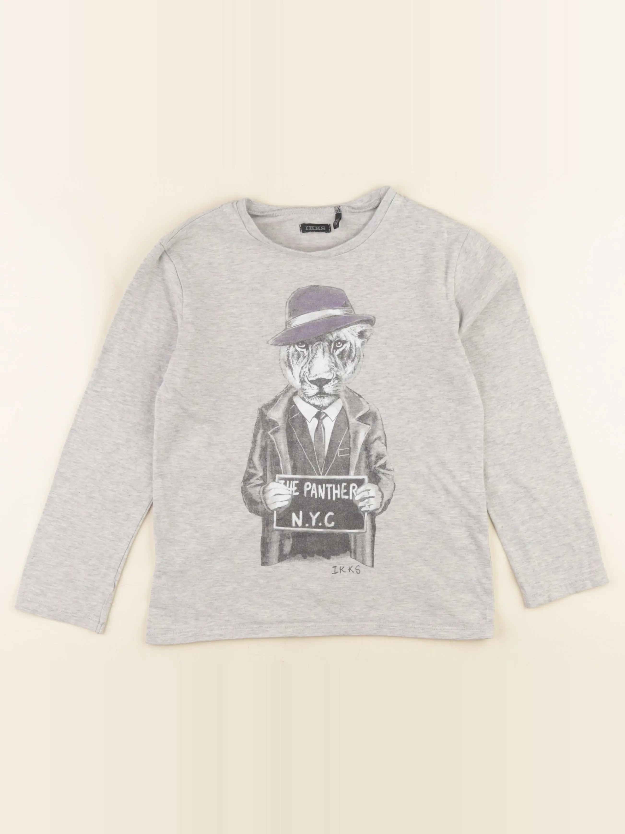 IKKS - tee-shirt gris - 8 ans