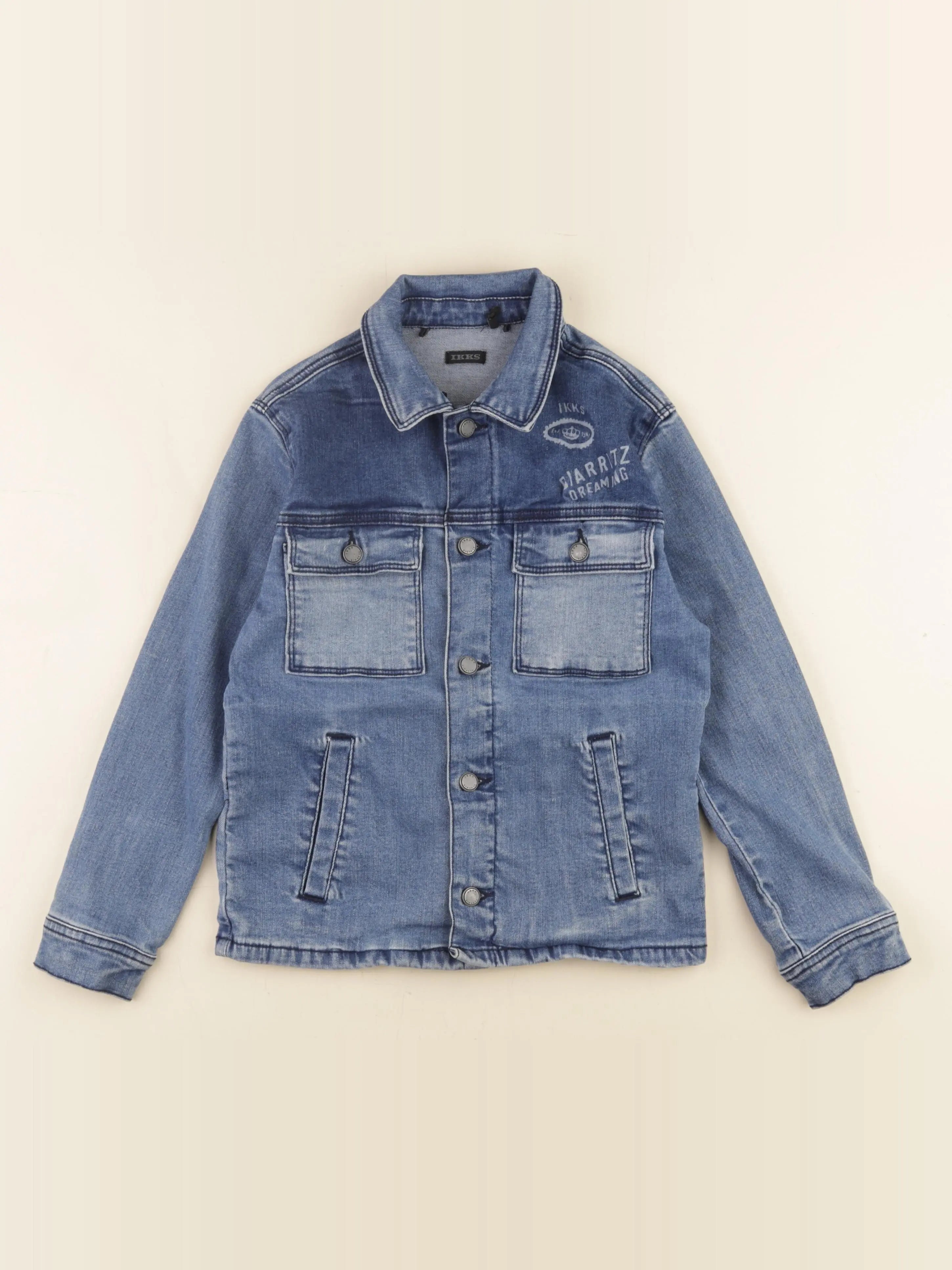 IKKS - veste imprimé au dos bleu - 8 ans