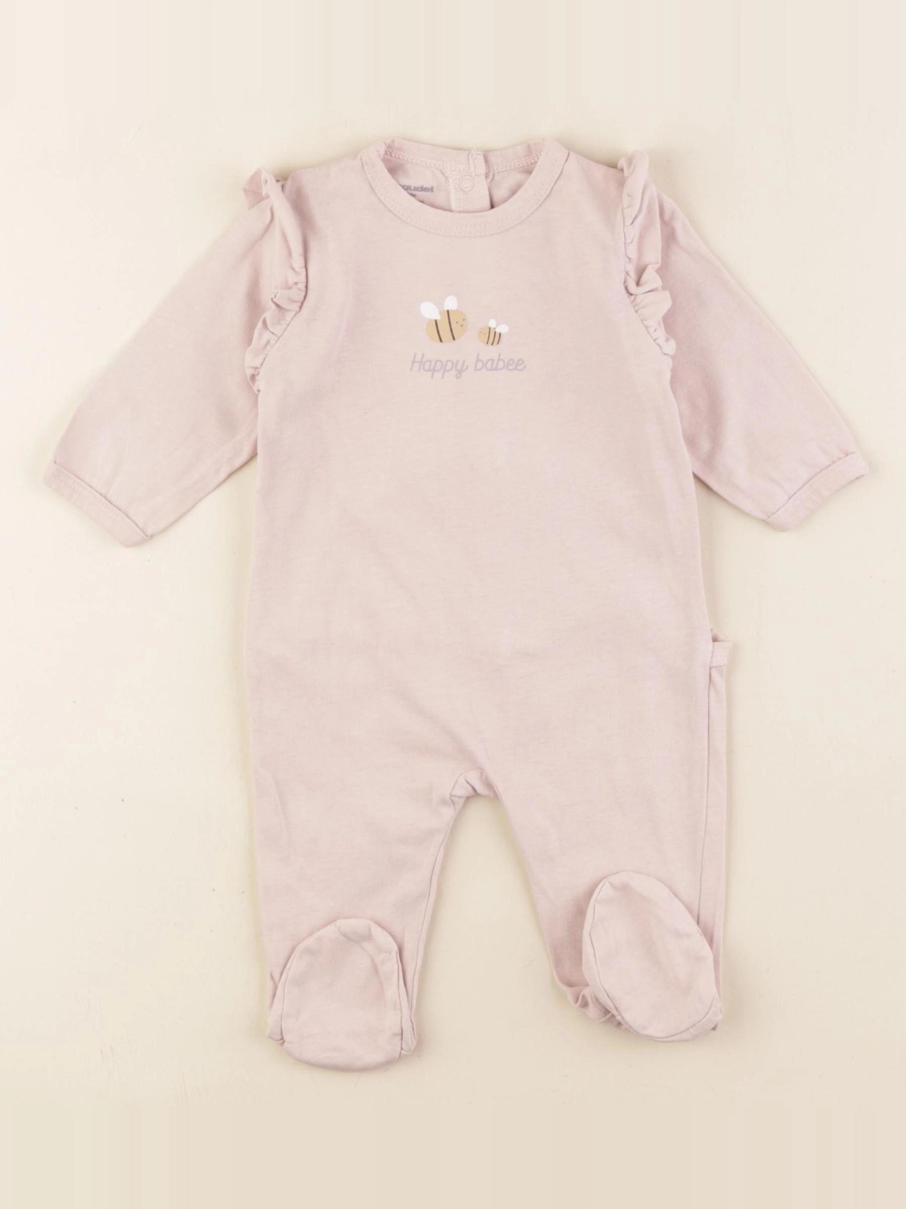 Vertbaudet - pyjama coton rose - 3 mois