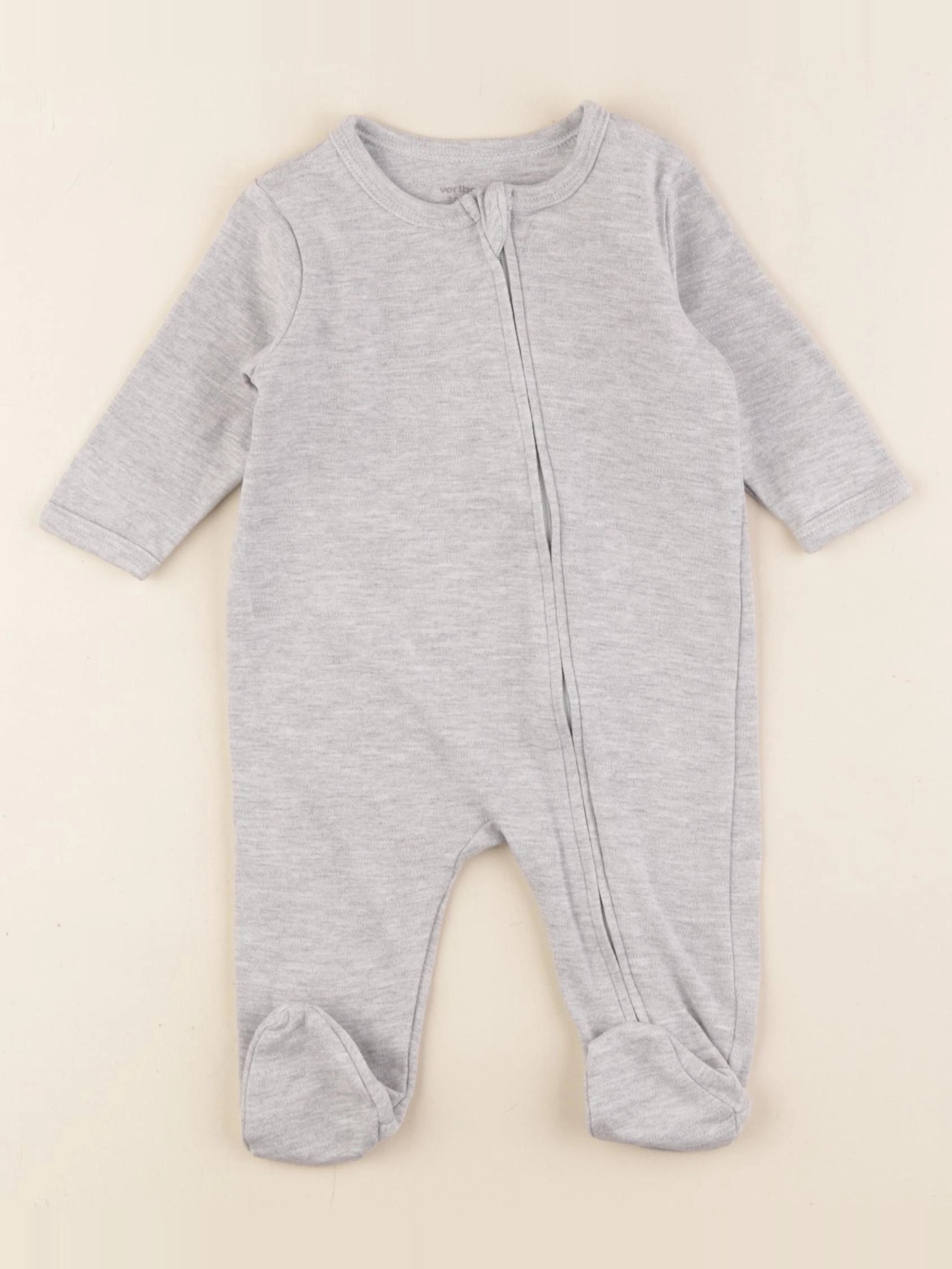 Vertbaudet - pyjama coton gris - 3 mois