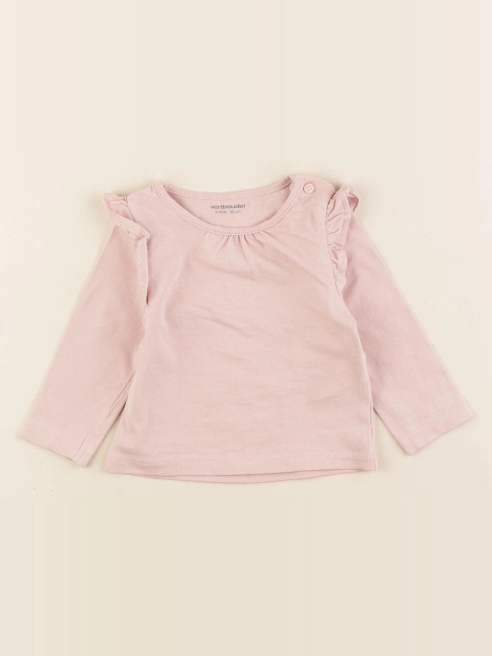 Vertbaudet - tee-shirt rose - 3 mois