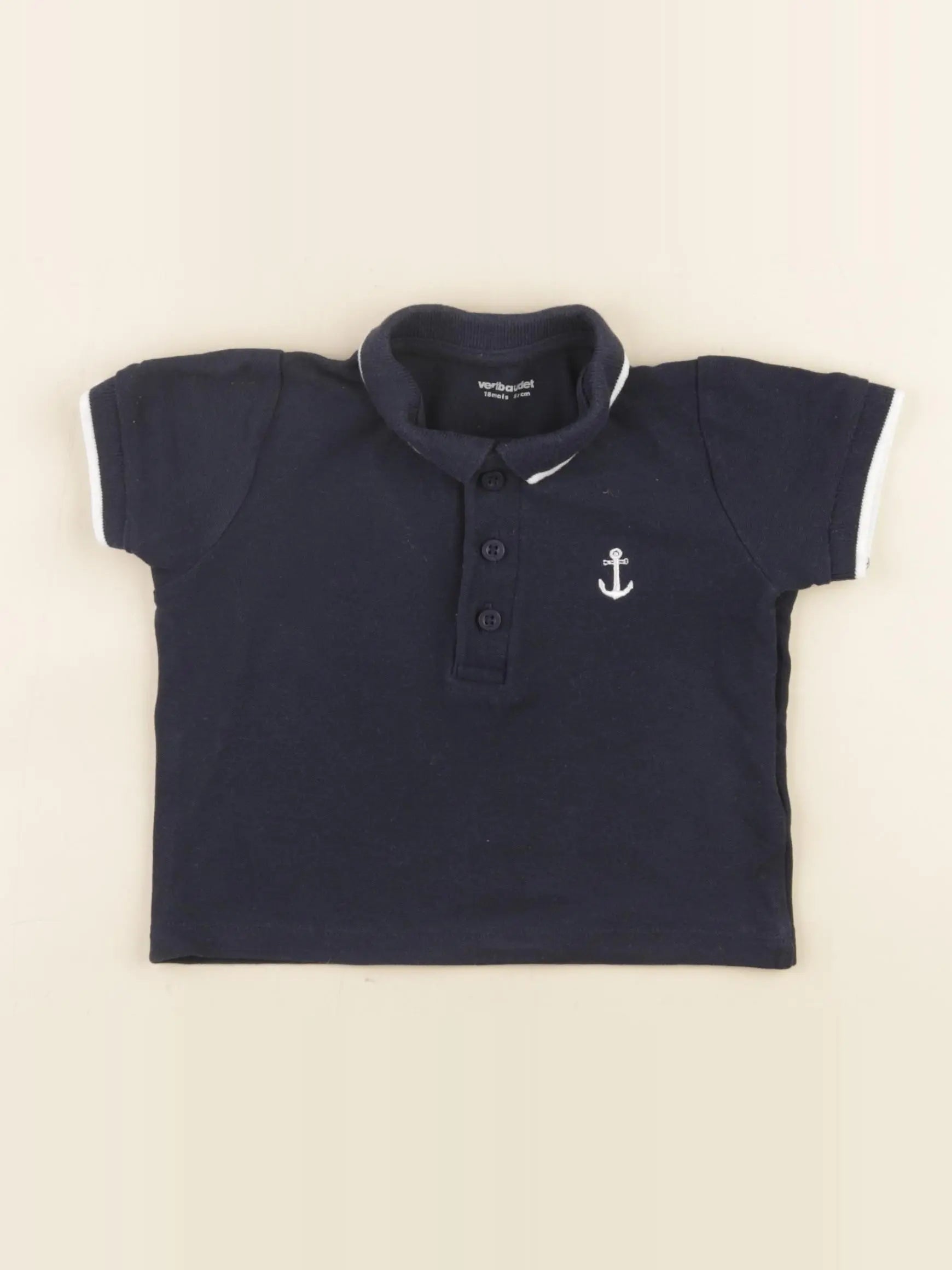 Vertbaudet - polo bleu - 18 mois