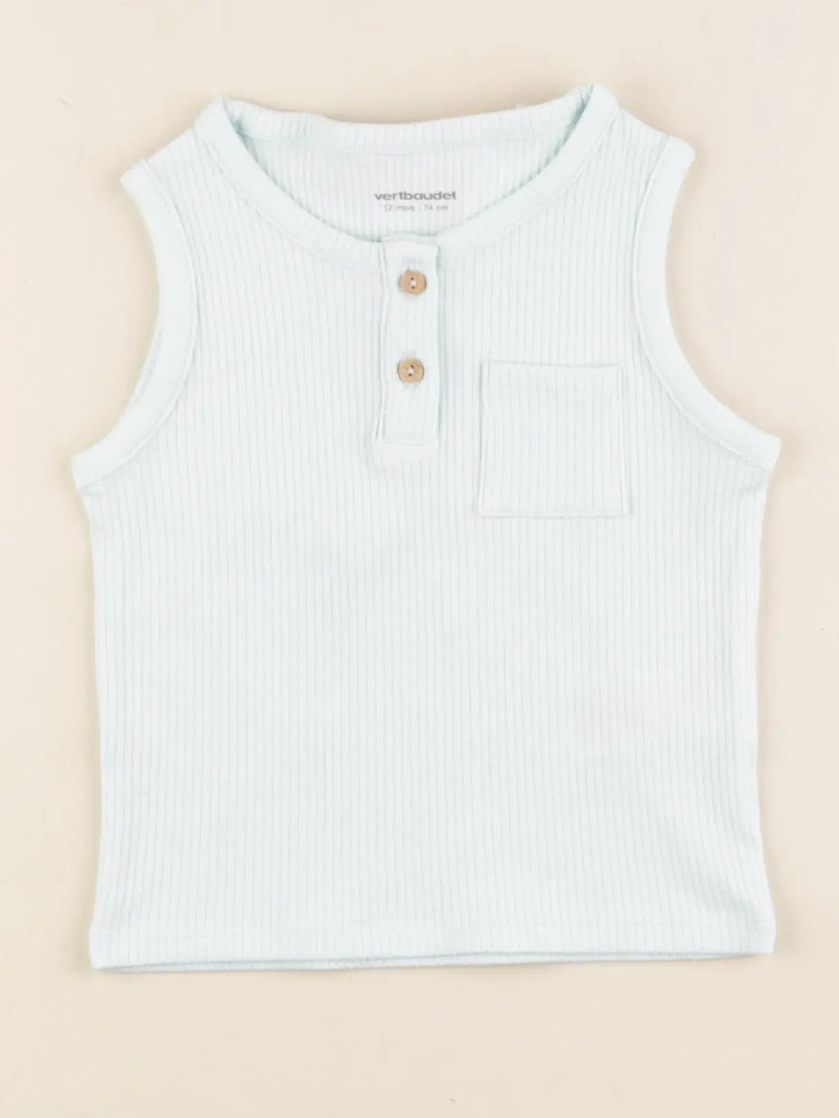 Vertbaudet - débardeur bleu - 12 mois