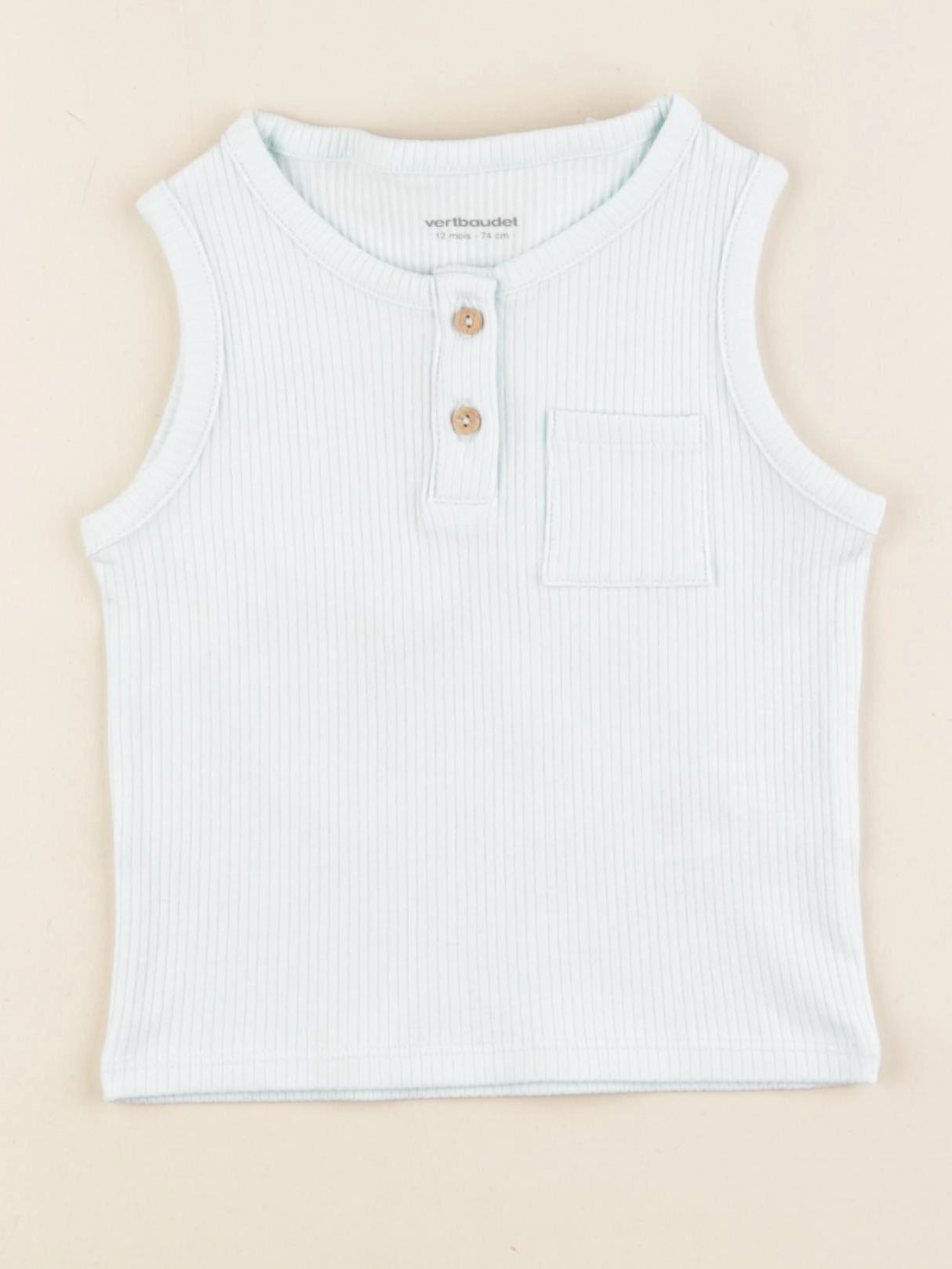 Vertbaudet - débardeur bleu - 12 mois