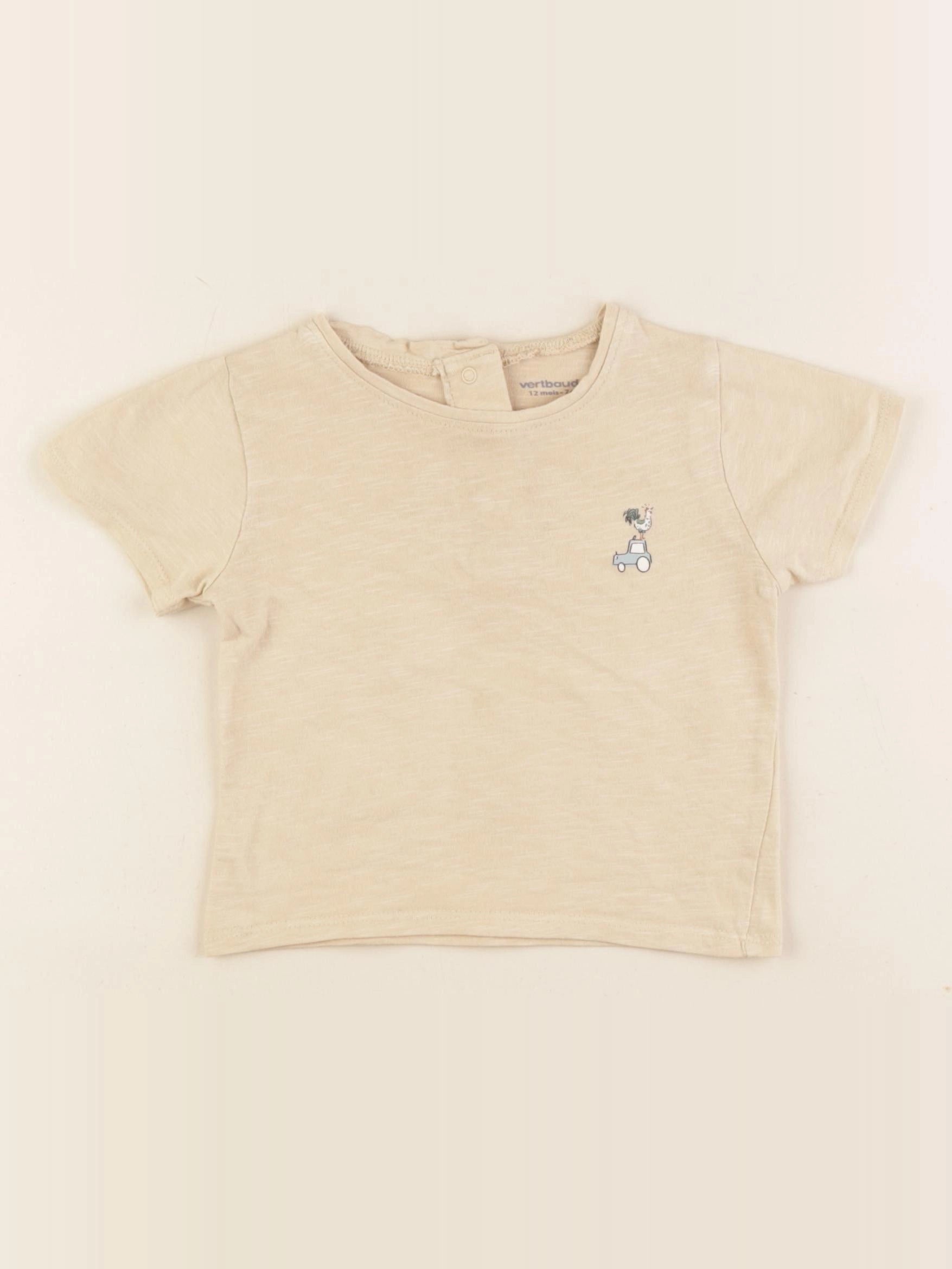Vertbaudet - tee-shirt jaune - 12 mois