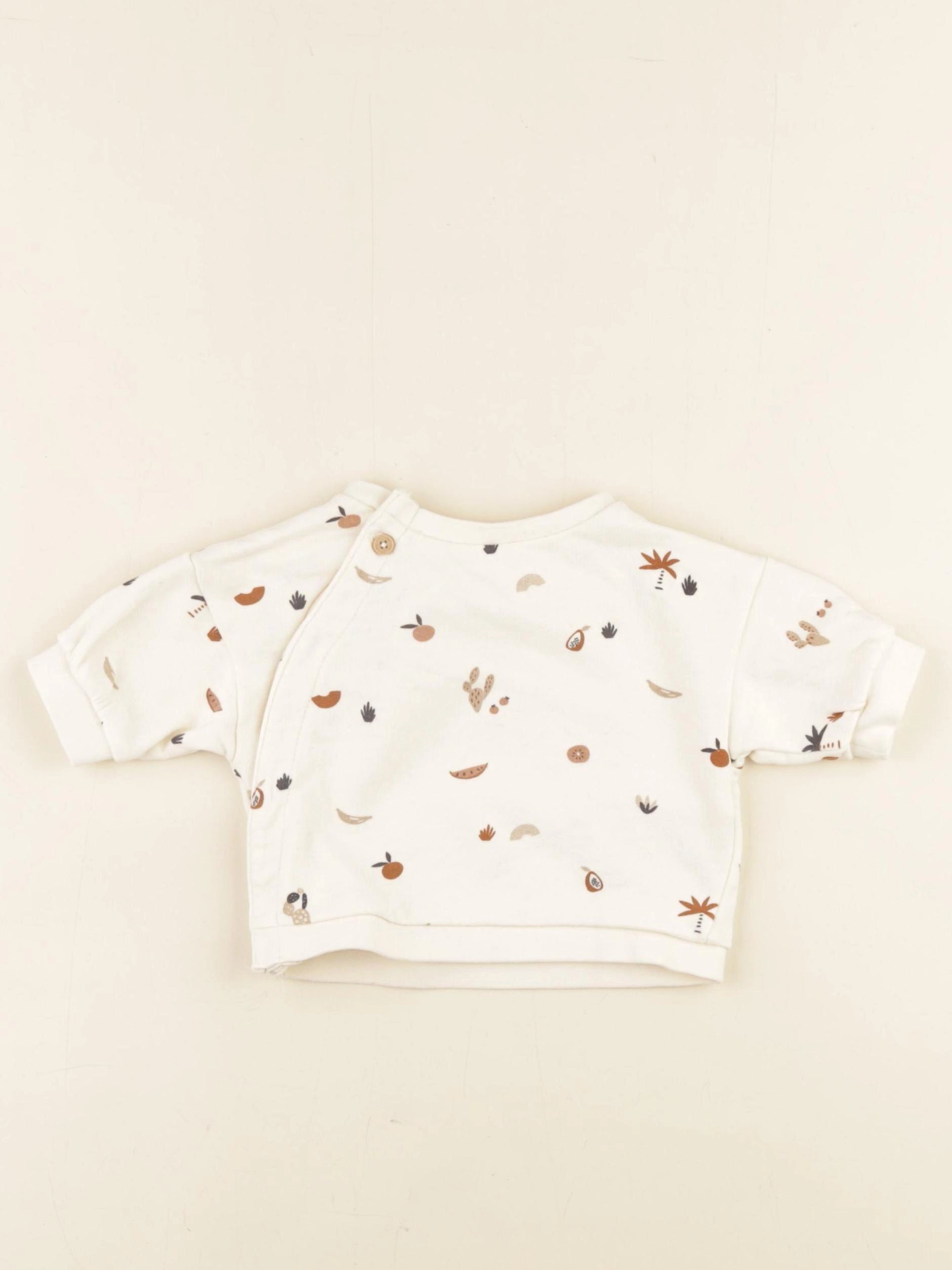 Vertbaudet - sweat beige - 1 mois