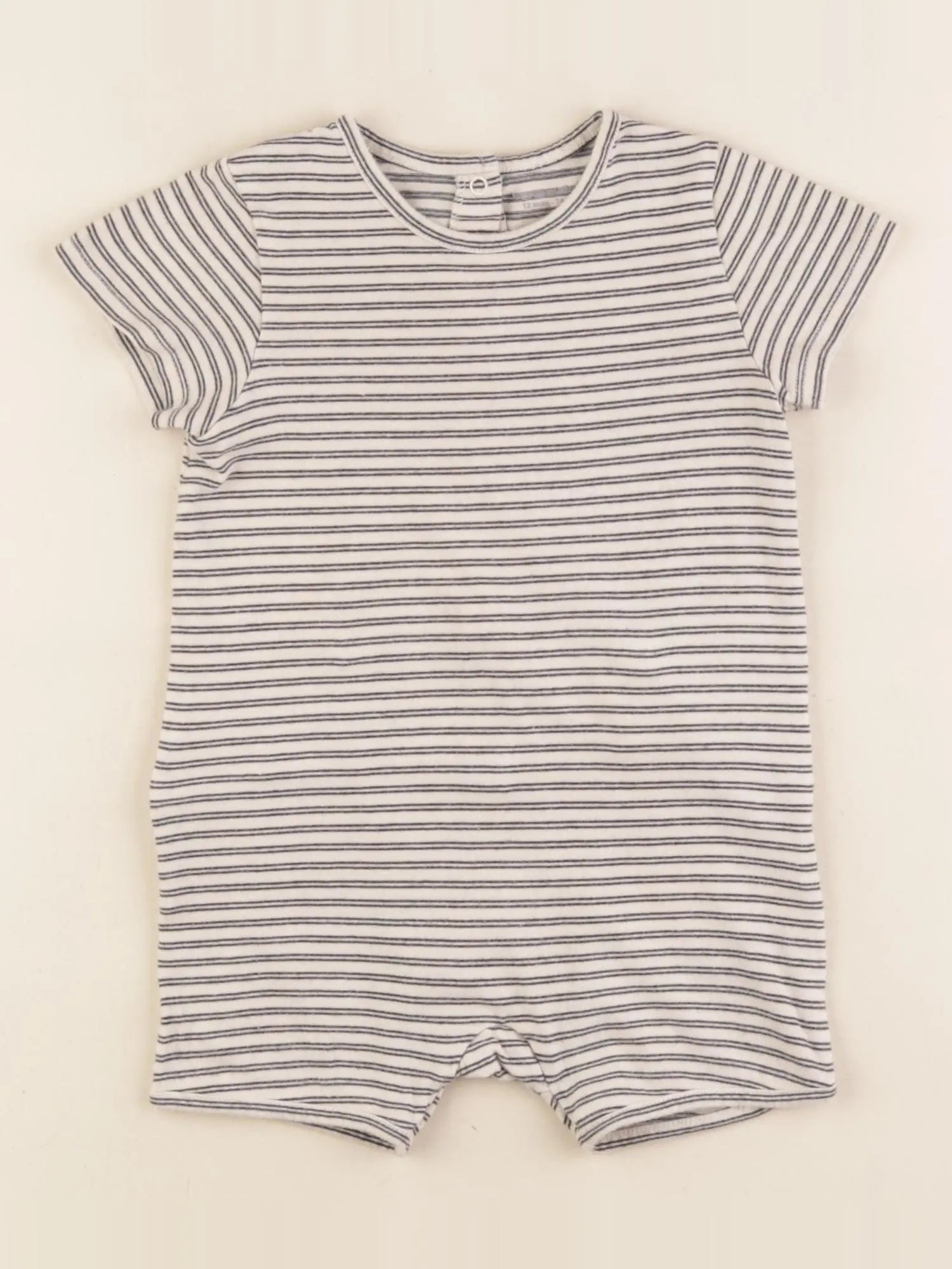 Vertbaudet - pyjama coton bleu, beige - 12 mois