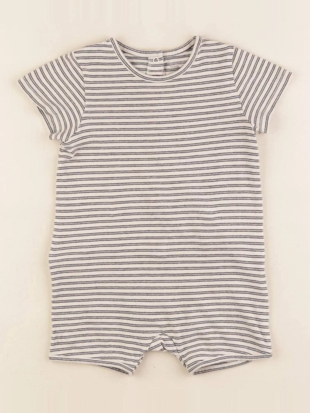 Vertbaudet - pyjama coton bleu, beige - 12 mois