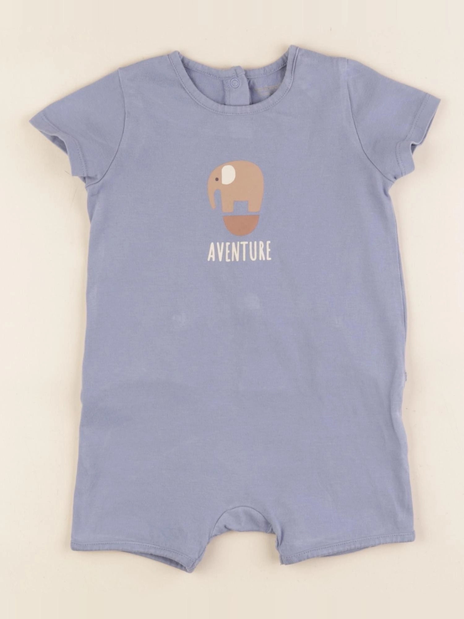 Vertbaudet - pyjama coton bleu - 12 mois