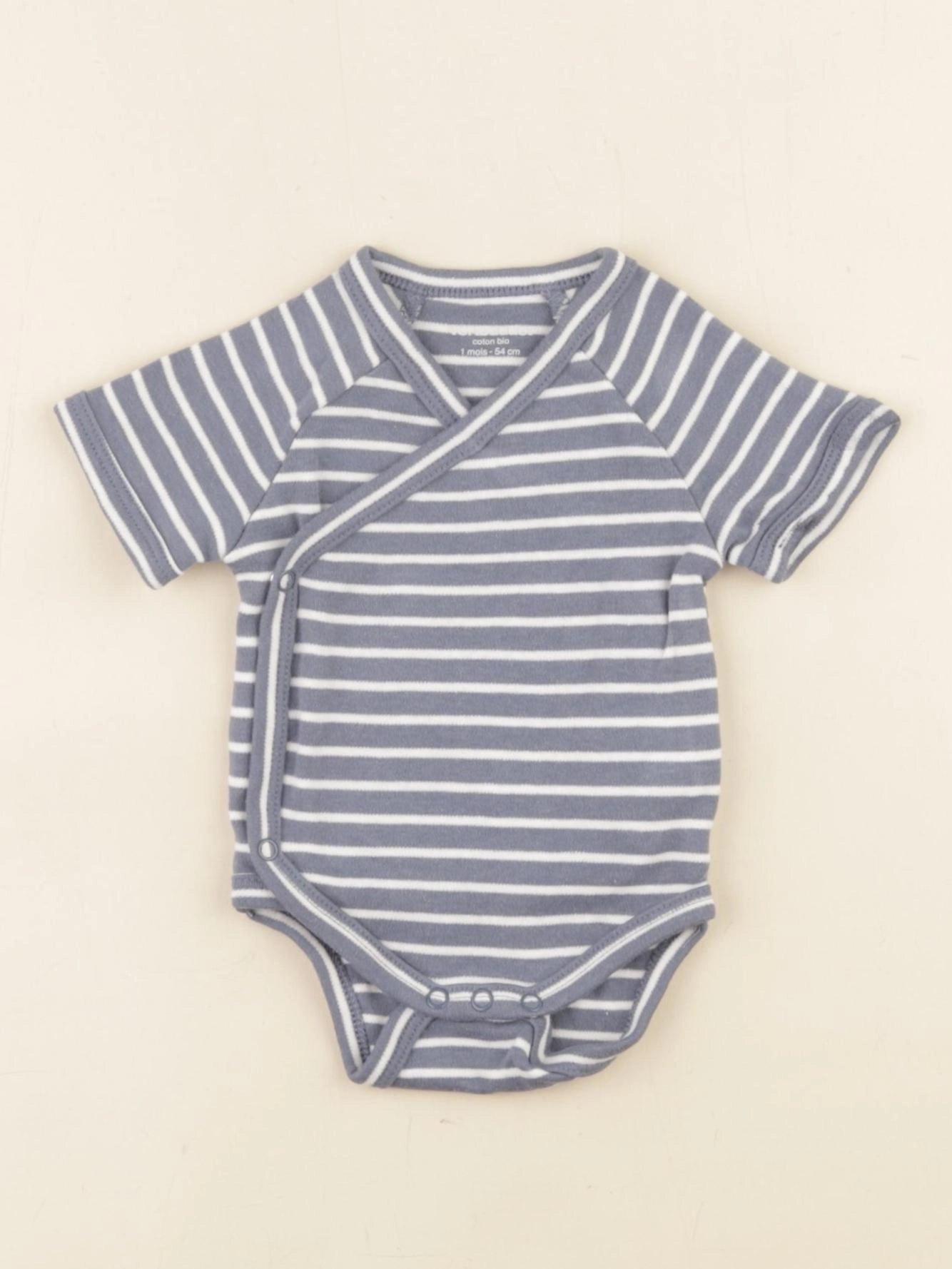 Vertbaudet - body bleu - 1 mois