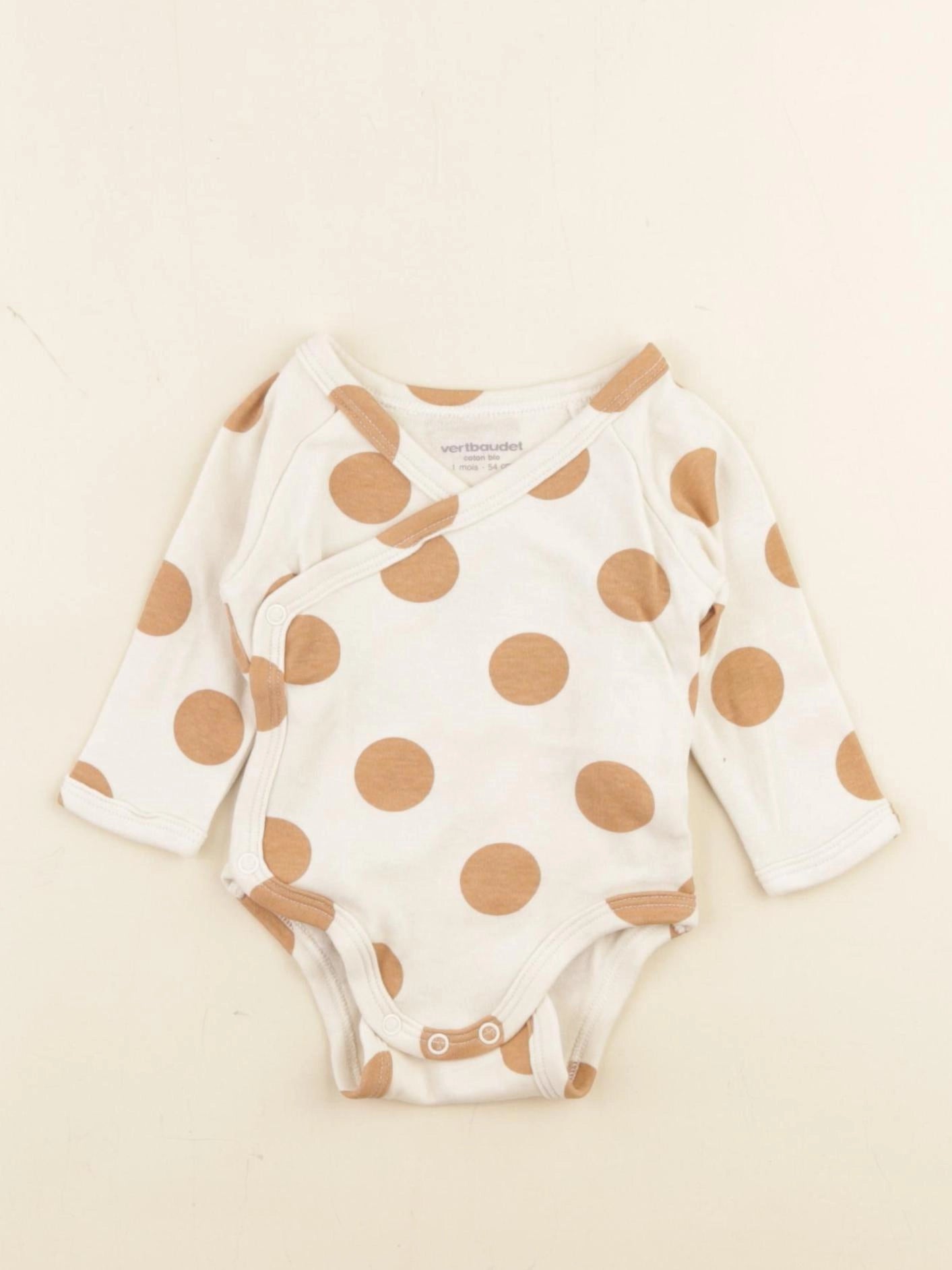 Vertbaudet - body marron - 1 mois