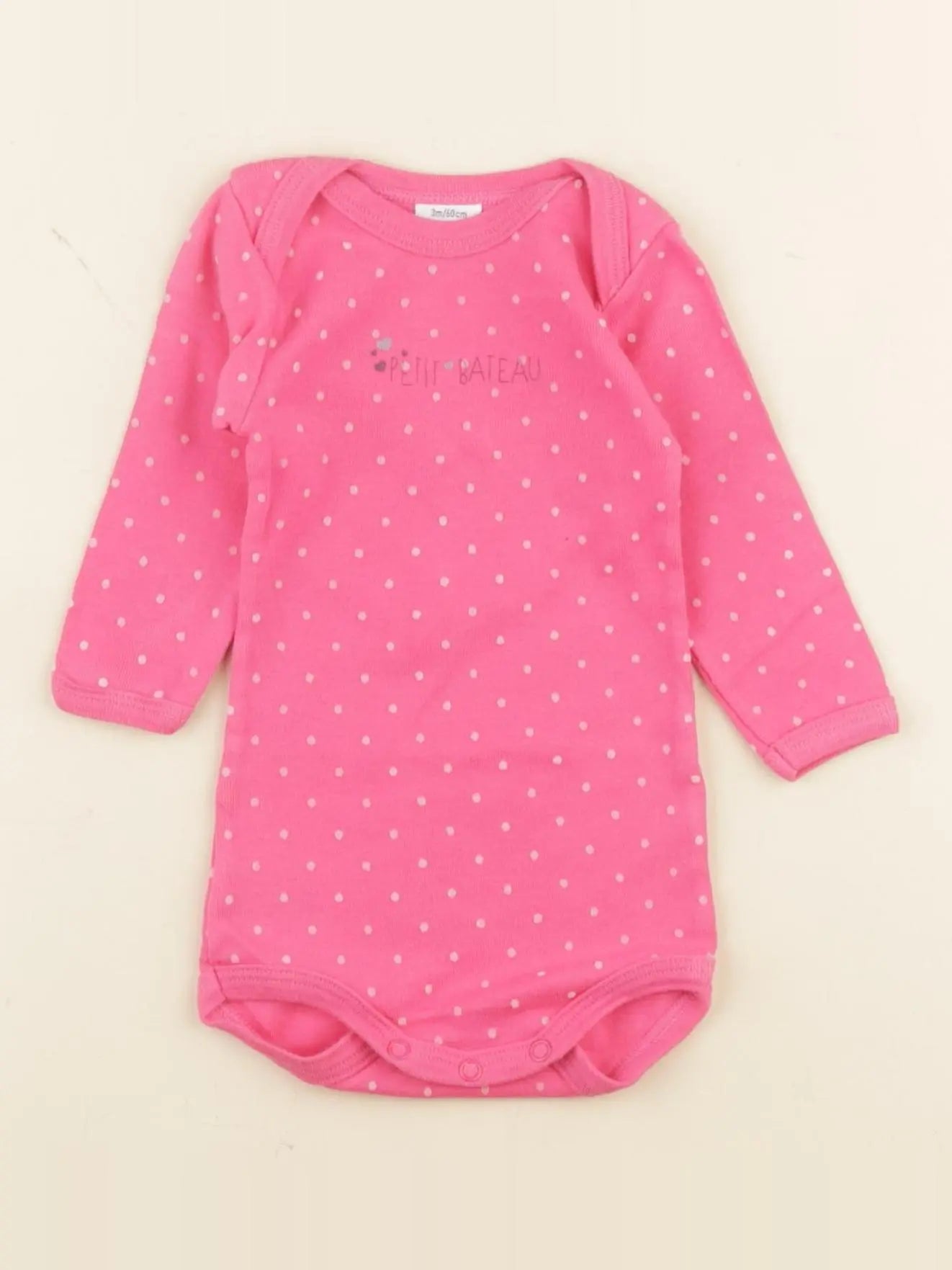 Petit Bateau - body rose - 3 mois