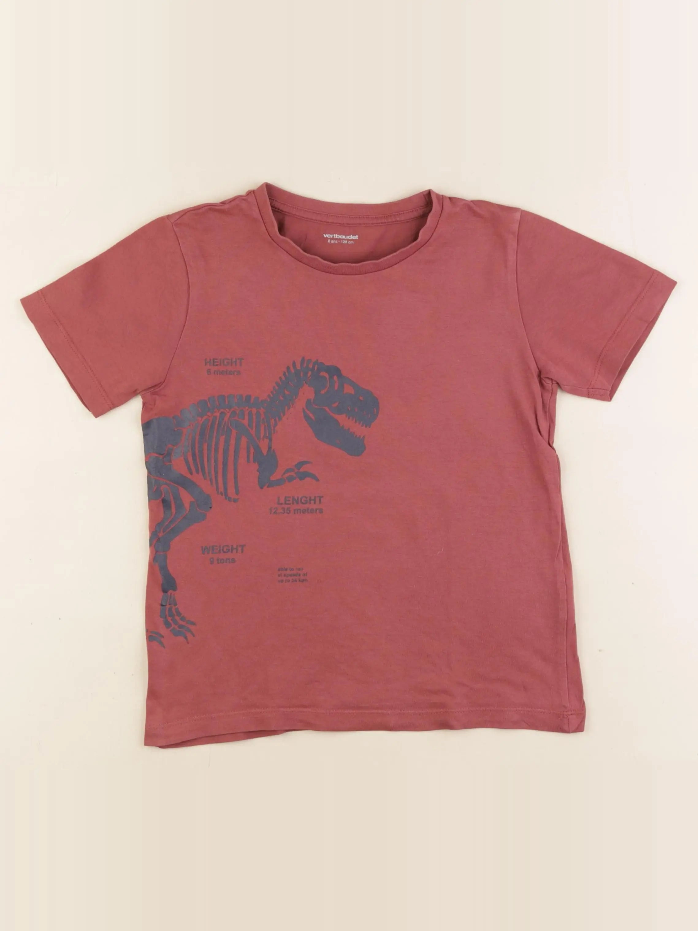 Vertbaudet - tee-shirt rouge - 8 ans