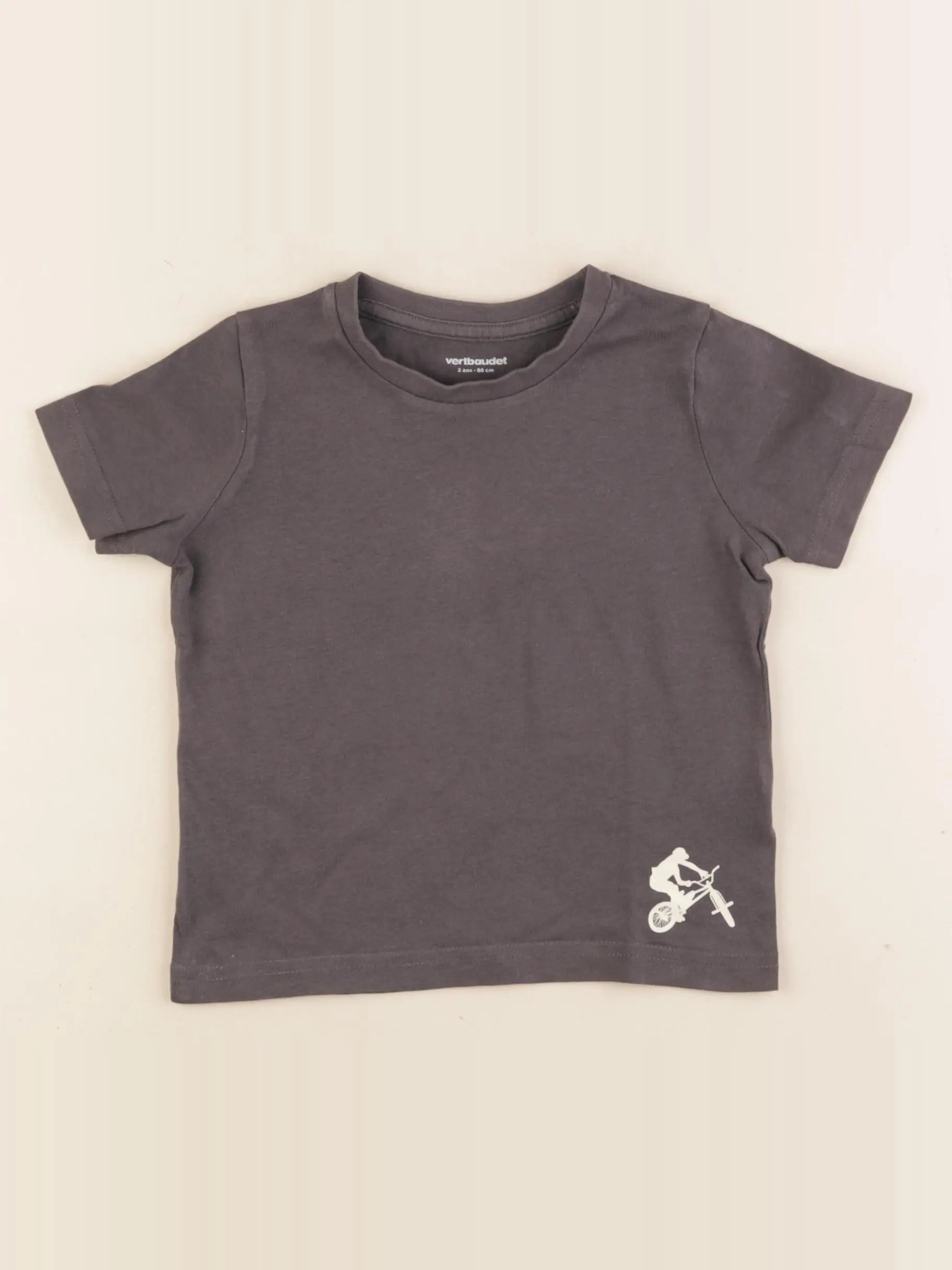 Vertbaudet - tee-shirt gris - 2 ans