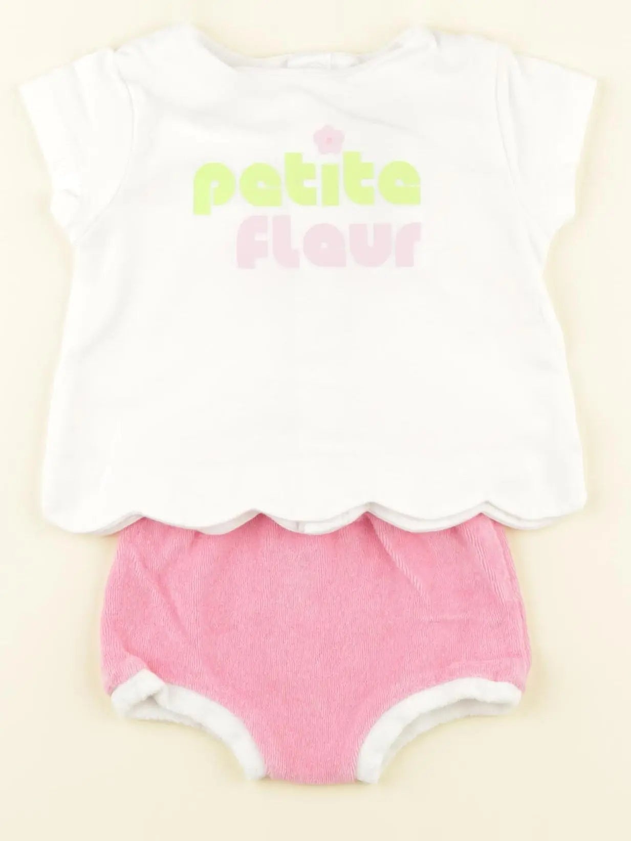 Jacadi - ensemble blanc, rose - 3 mois