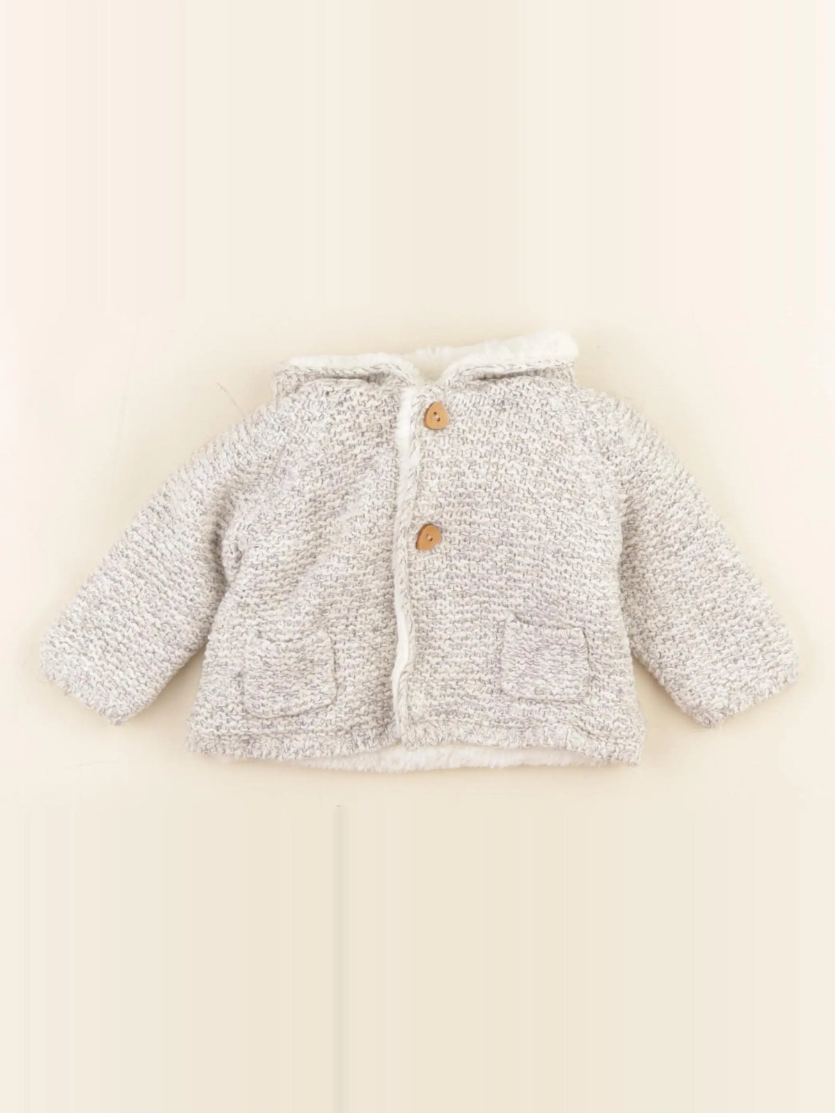 Zara - veste doublé gris - 3/6 mois