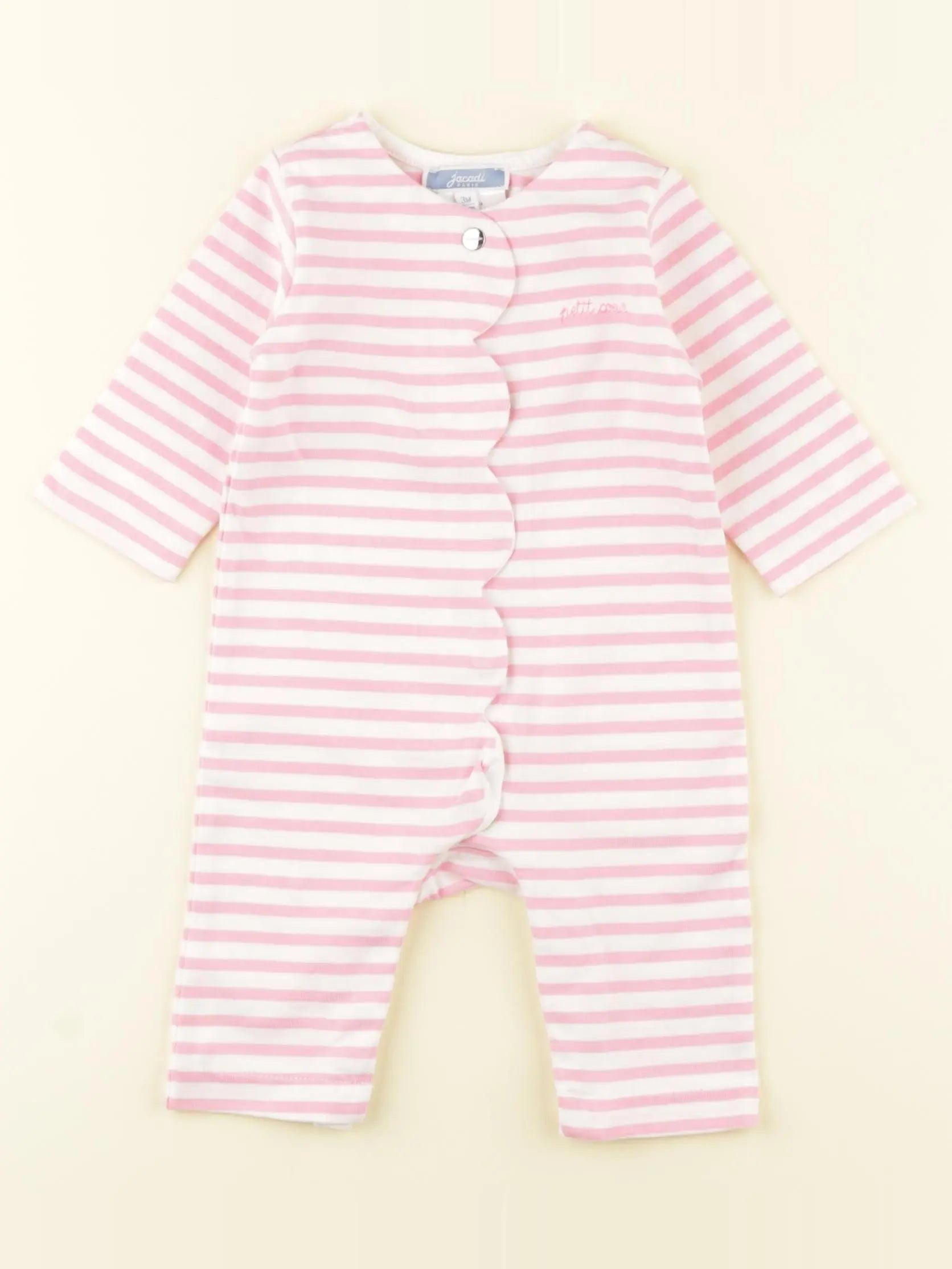 Jacadi - combinaison blanc, rose - 3 mois
