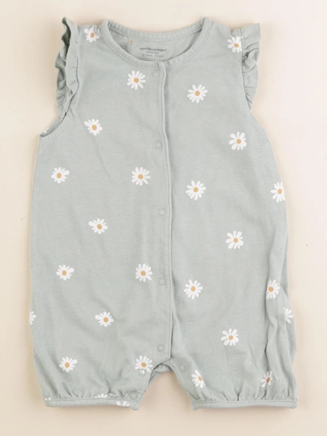 Vertbaudet - pyjama coton vert - 12 mois