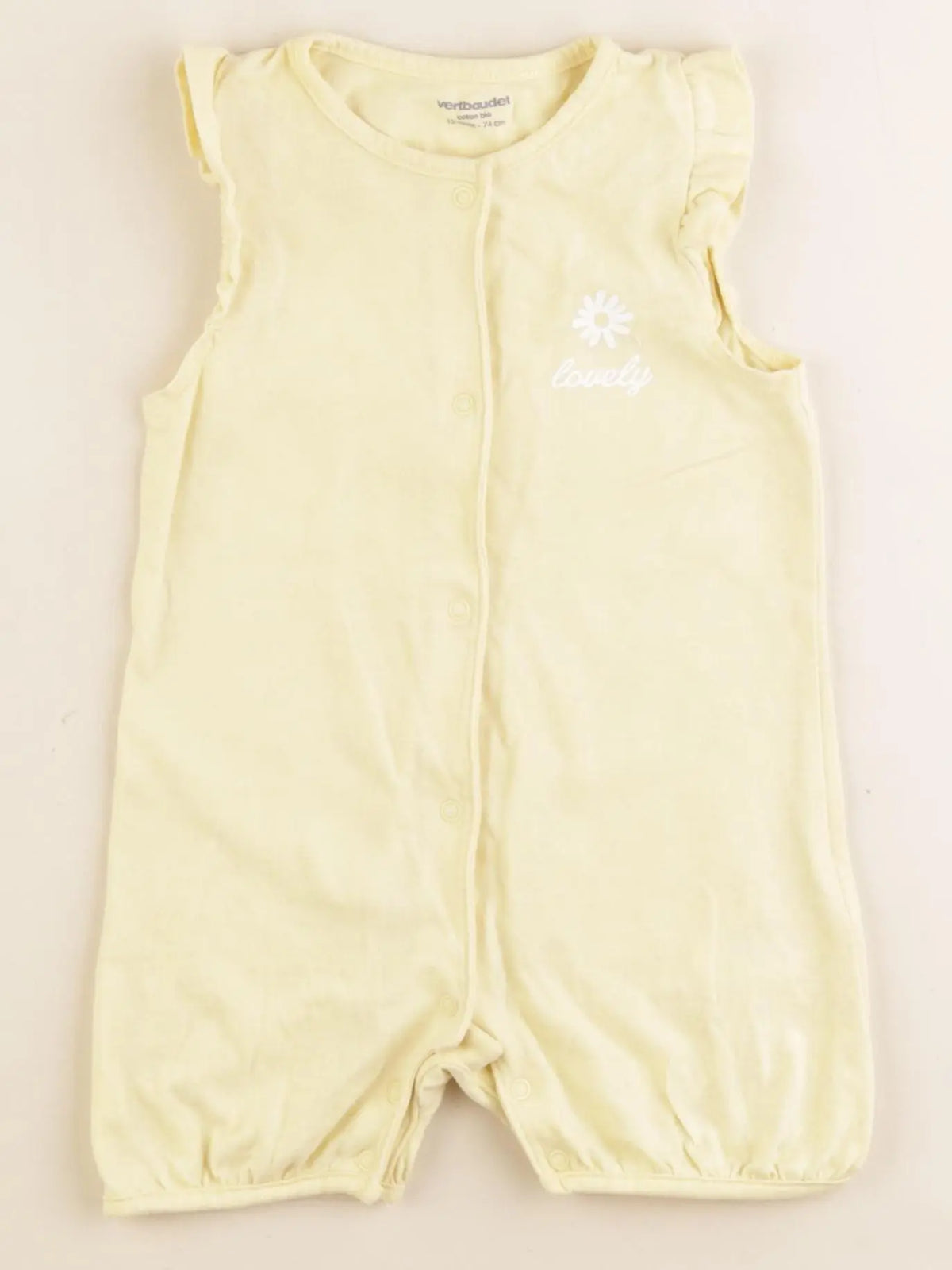 Vertbaudet - pyjama coton jaune - 12 mois