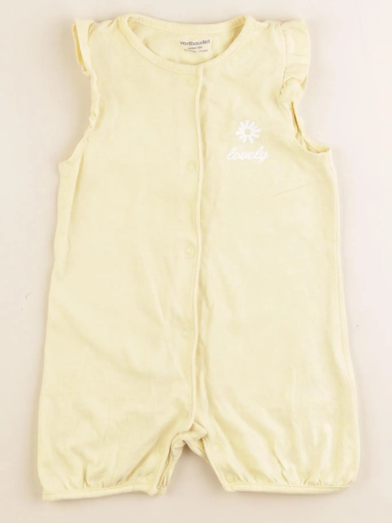 Vertbaudet - pyjama coton jaune - 12 mois