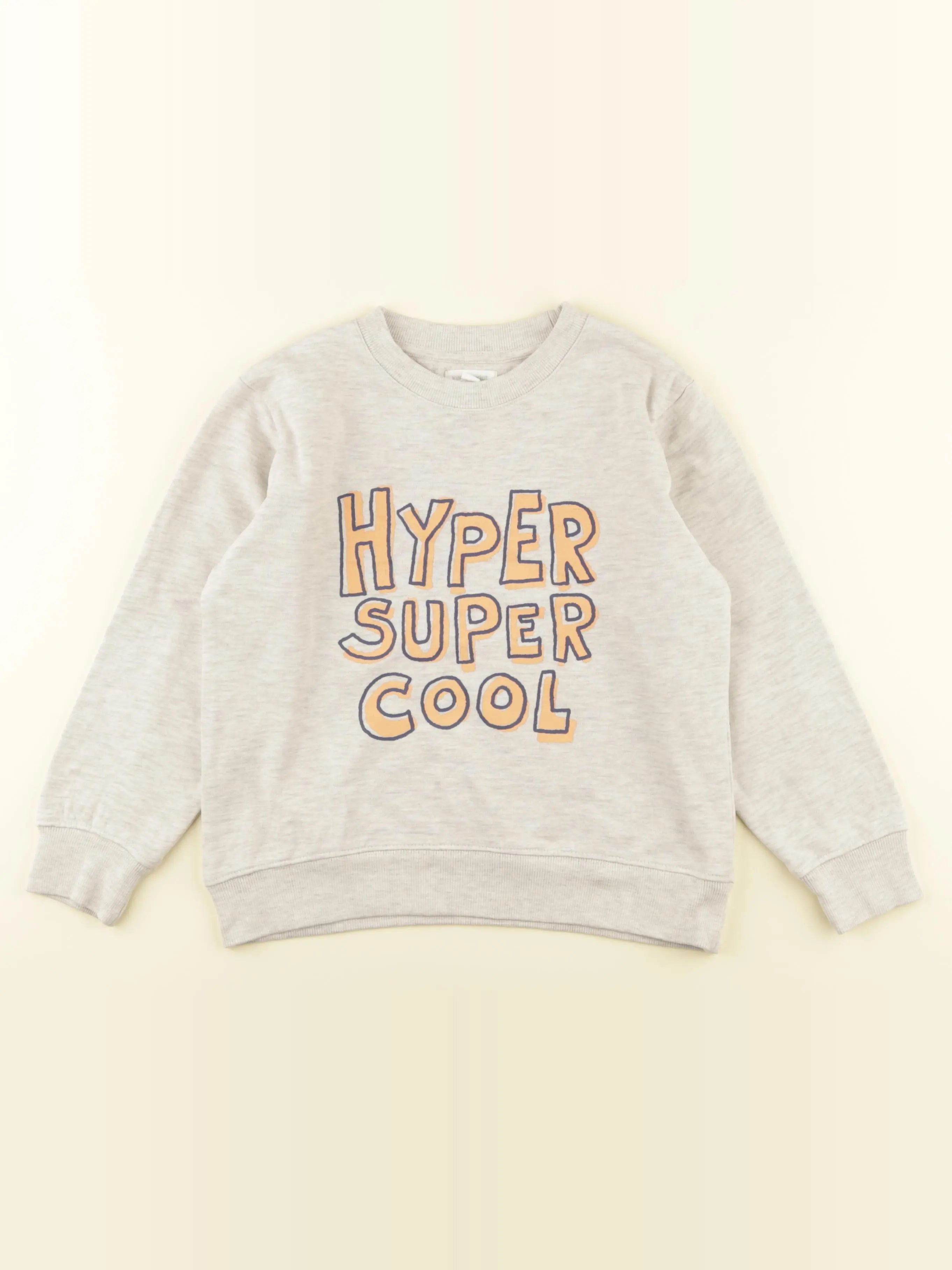 Vertbaudet - sweat beige - 8 ans