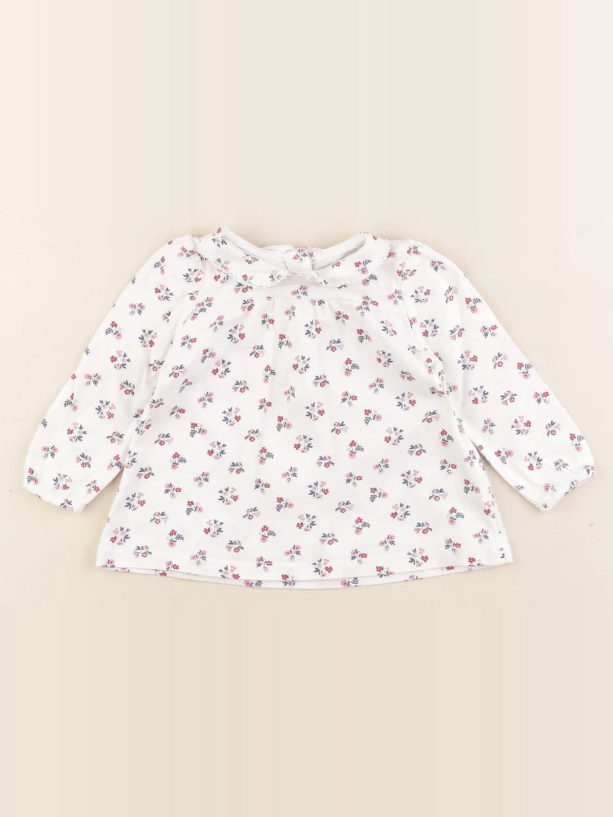 Boutchou - tee-shirt blanc, rose - 6 mois