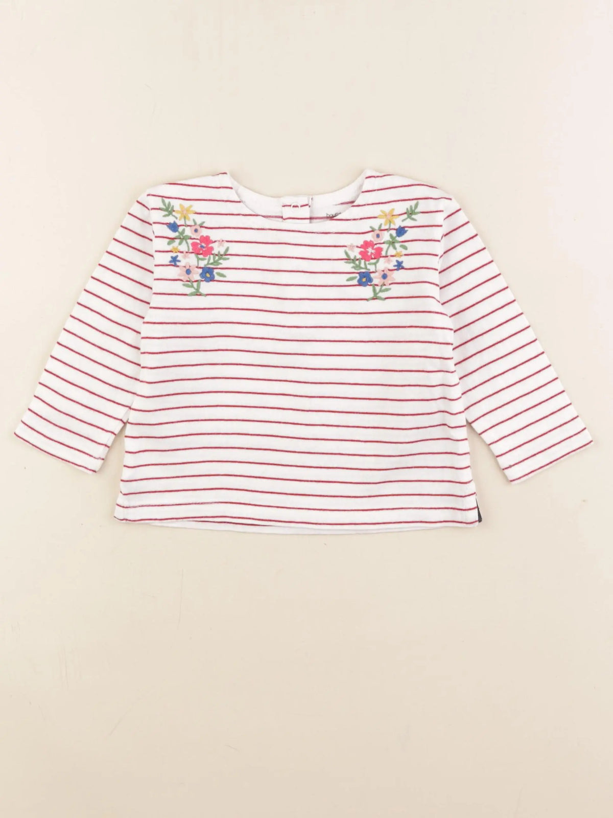 Boutchou - tee-shirt blanc, rouge - 9 mois