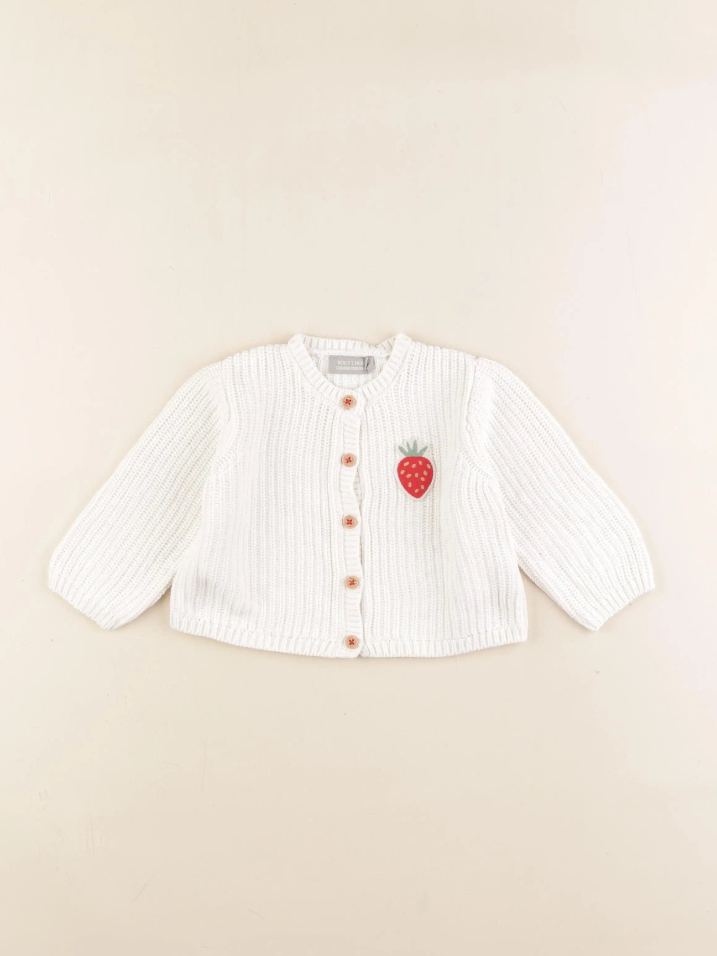 Boutchou - gilet blanc - 9 mois