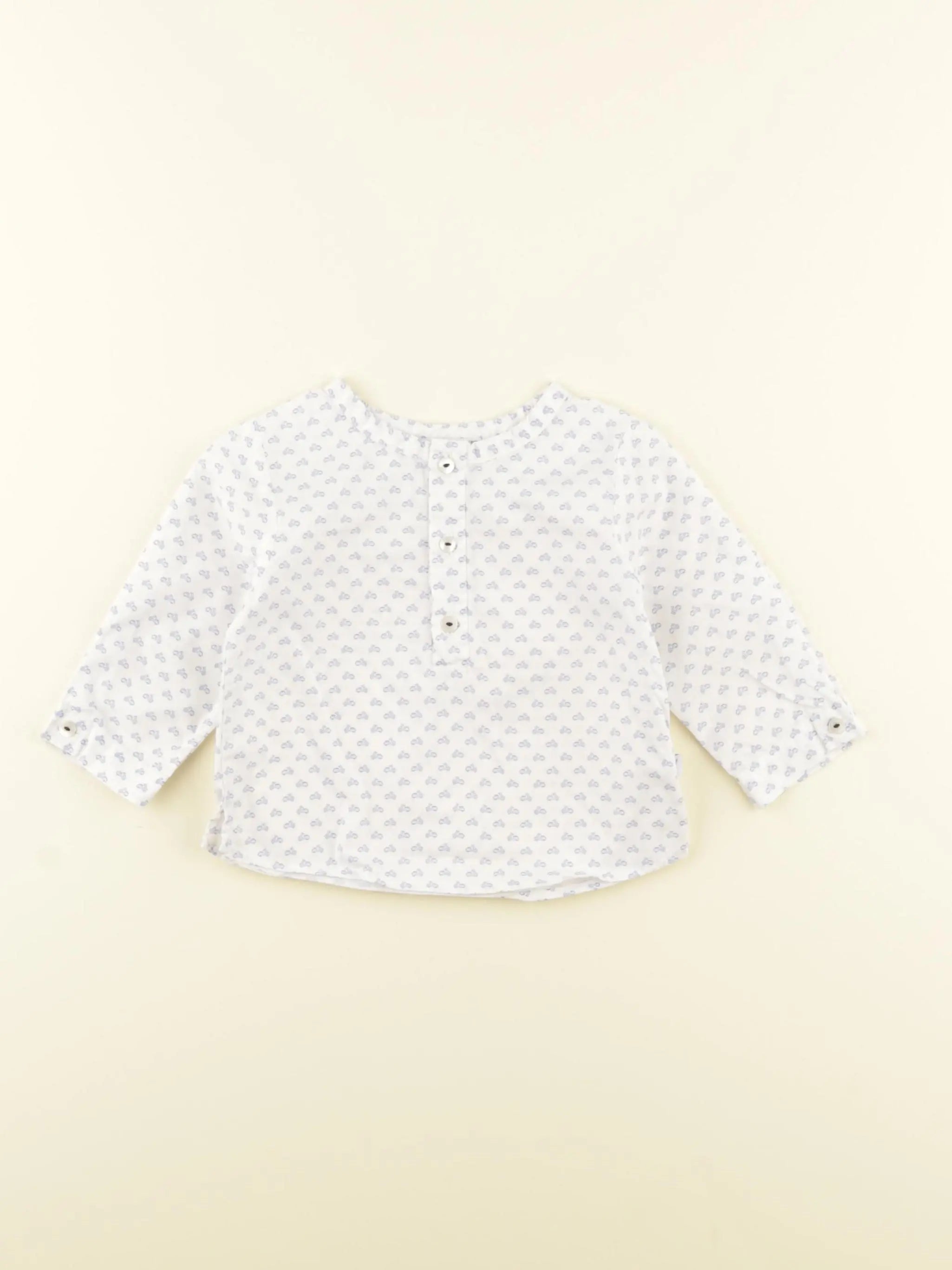 Jacadi - blouse bleu, blanc - 6 mois