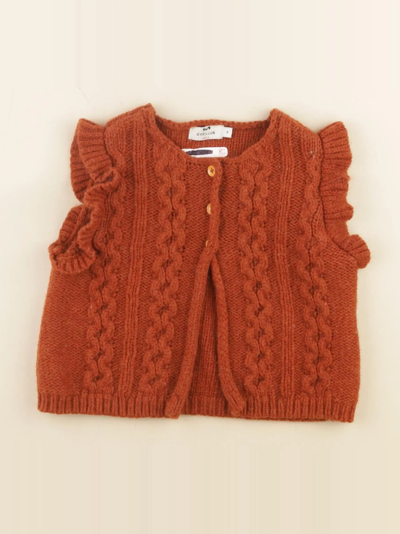 Cyrillus - gilet marron - 4 ans