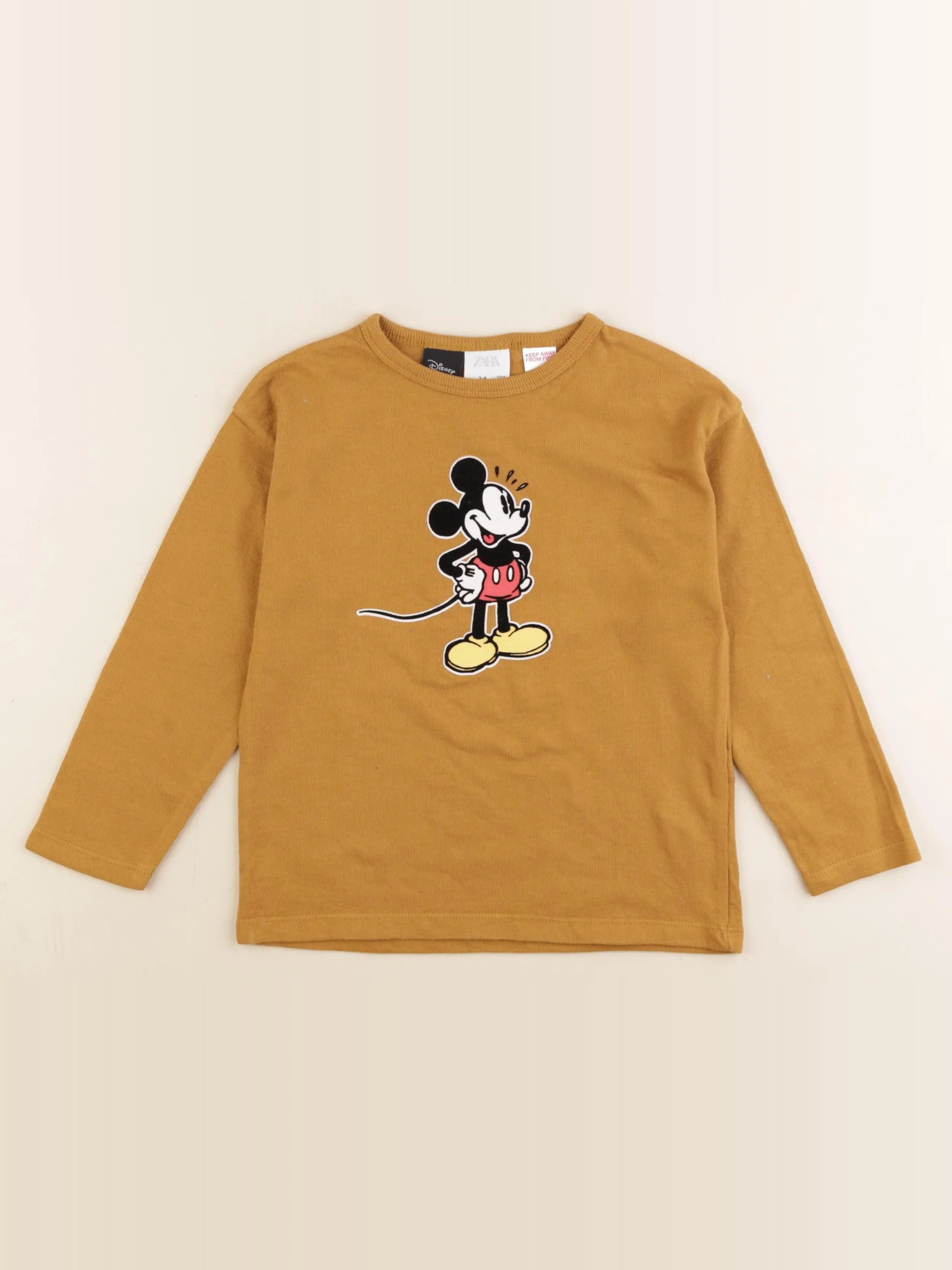 Zara - tee-shirt imprimé au dos marron - 3/4 ans