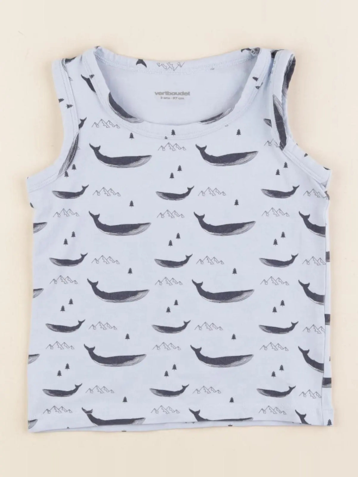 Vertbaudet - maillot de corps bleu - 3 ans