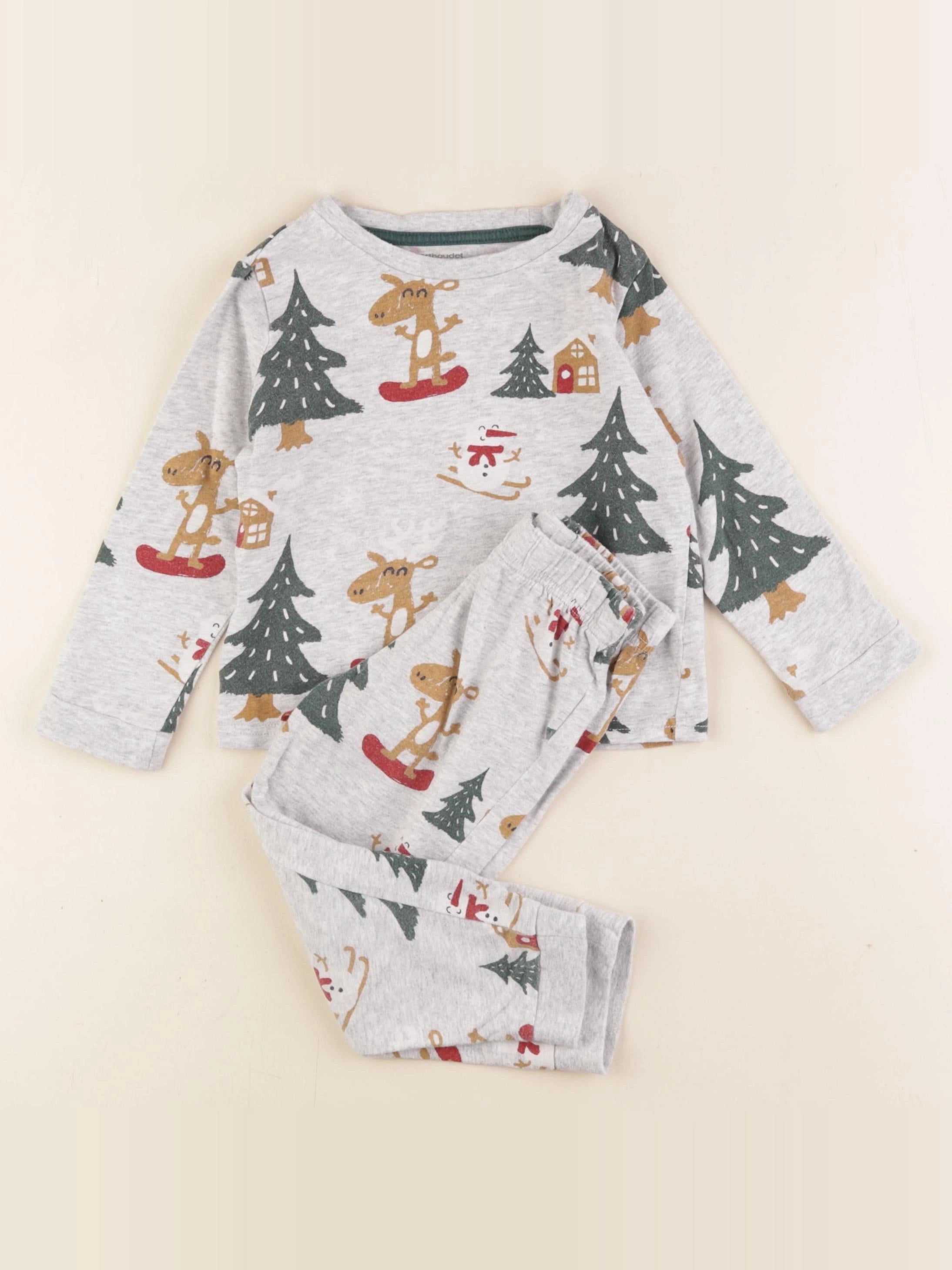 Vertbaudet - pyjama coton gris - 3 ans