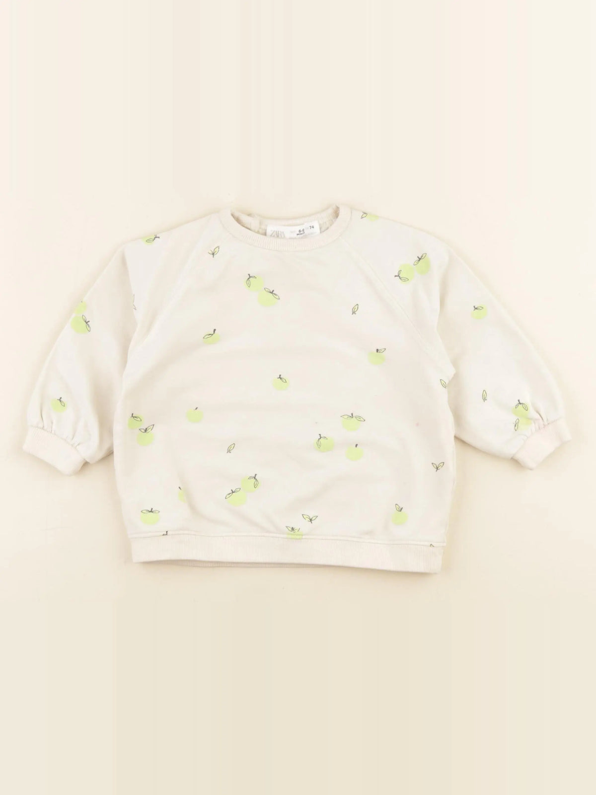 Zara - sweat beige - 6/9 mois