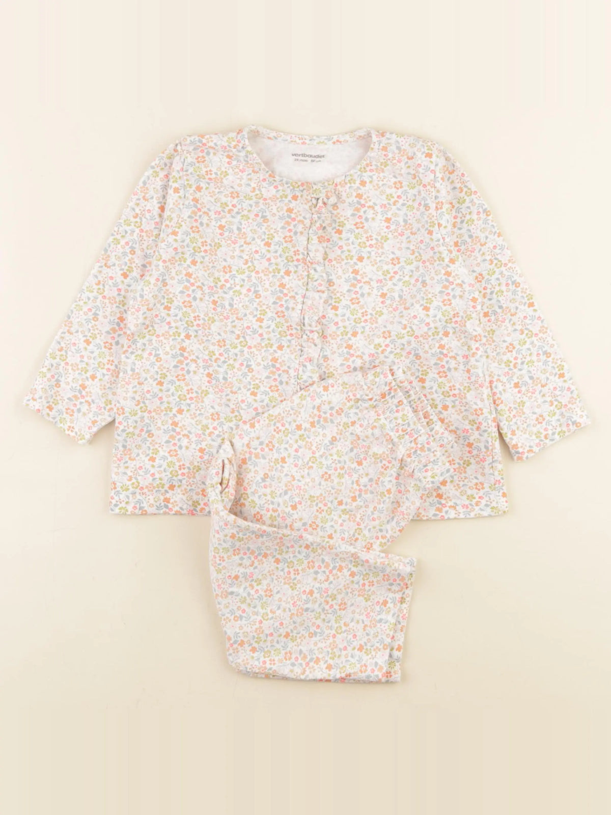 Vertbaudet - pyjama coton multicolore - 24 mois