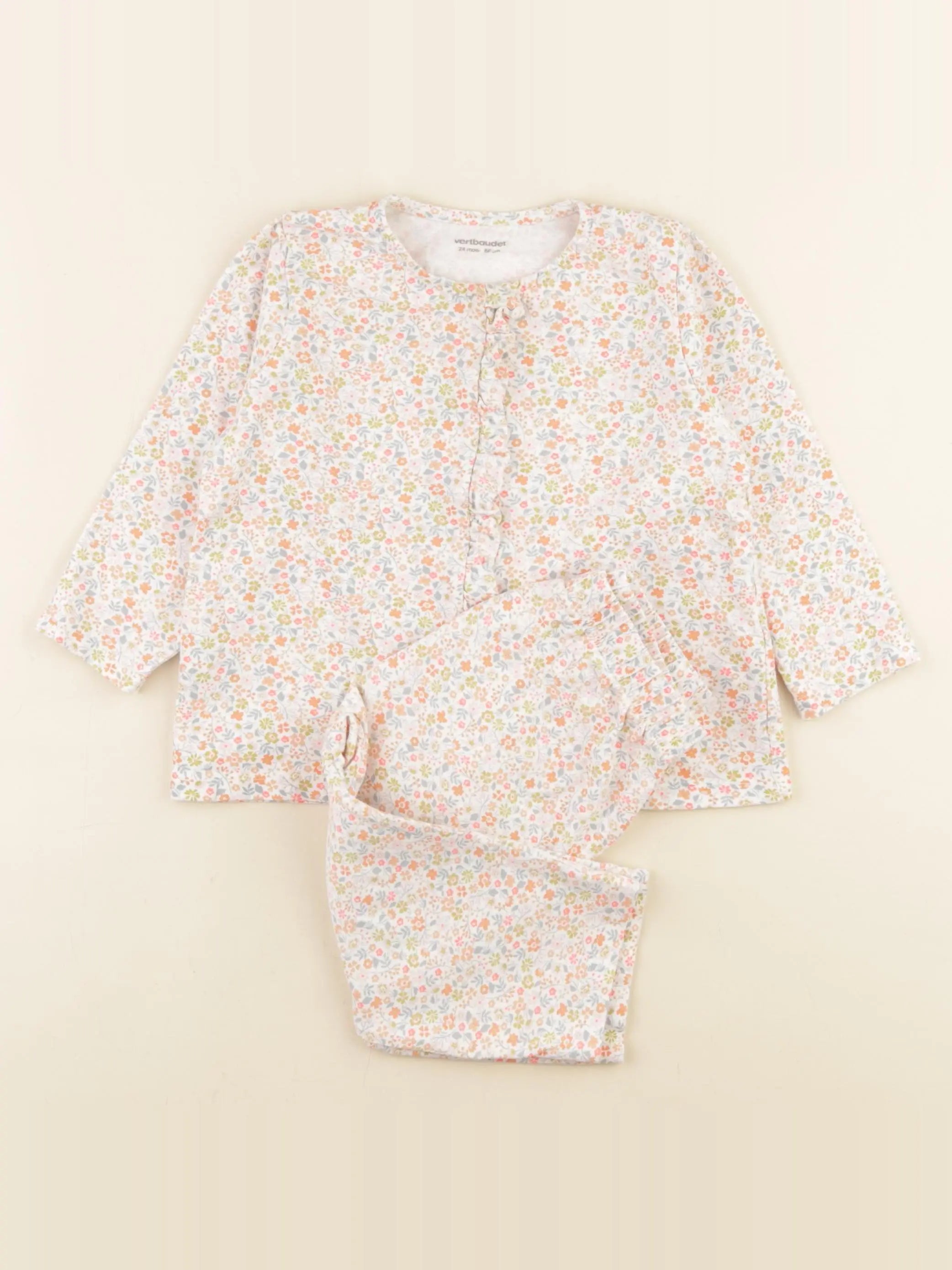 Vertbaudet - pyjama coton multicolore - 24 mois